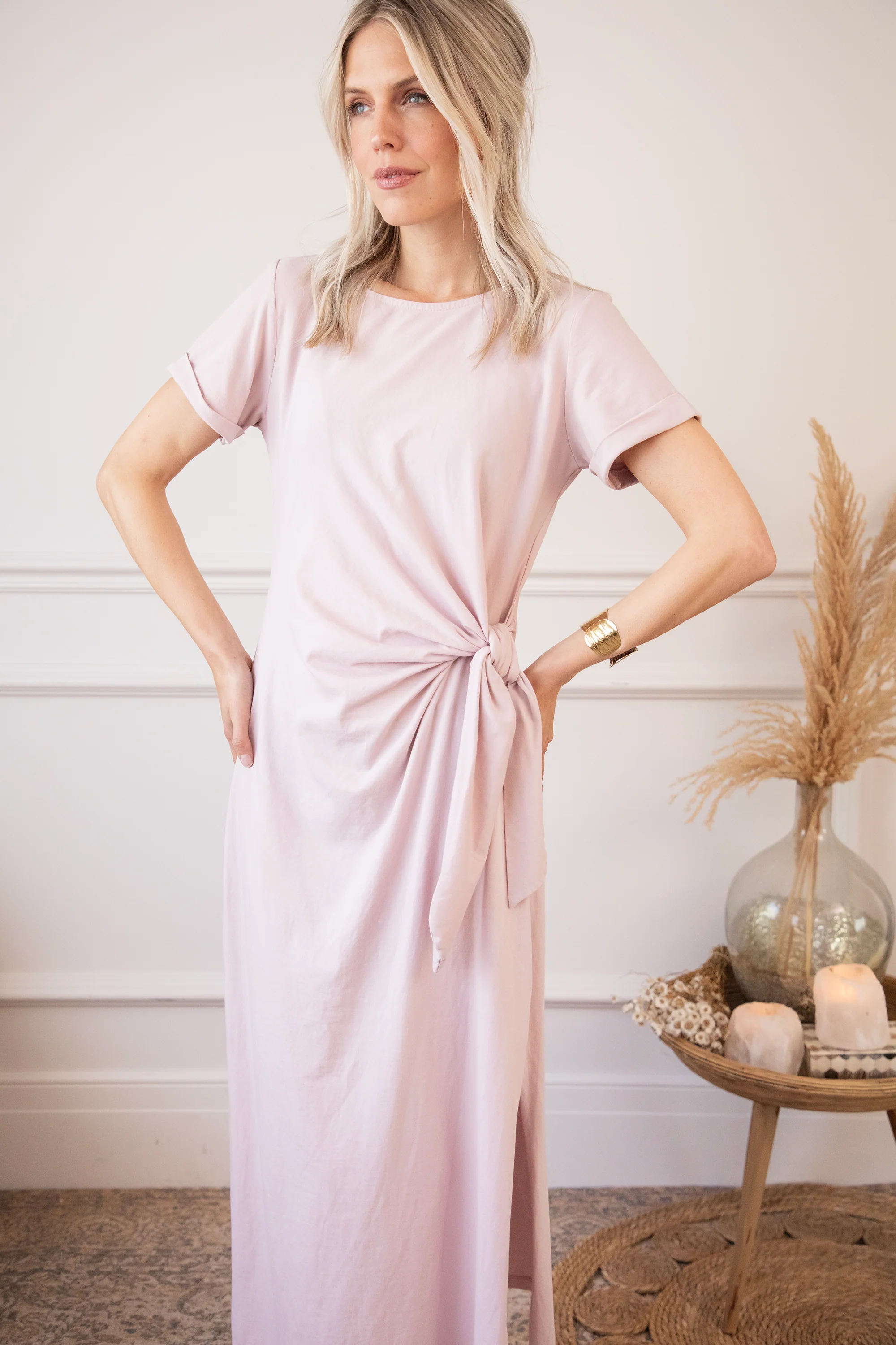 Katie Knot Soft Pink - Maxi Jurk - Image 2