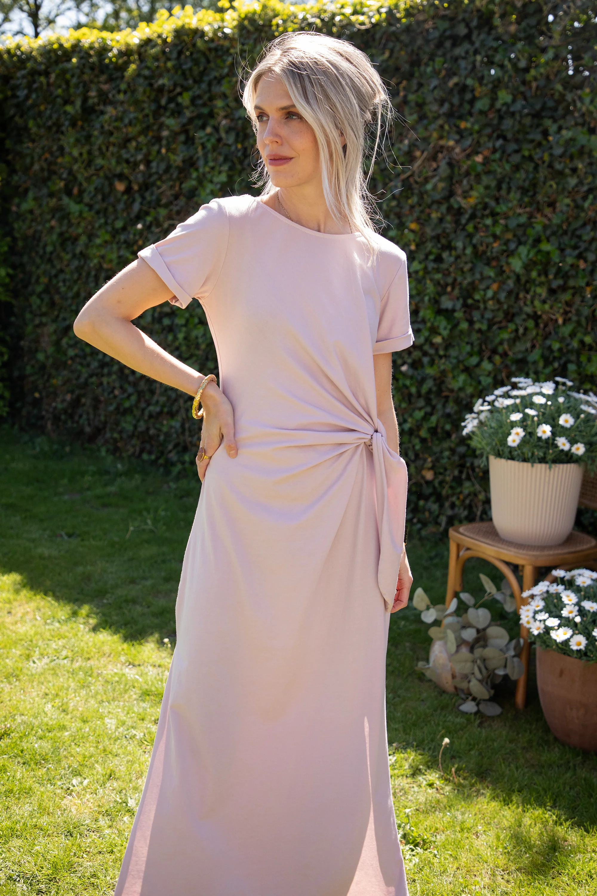 Katie Knot Soft Pink - Maxi Jurk - Image 3