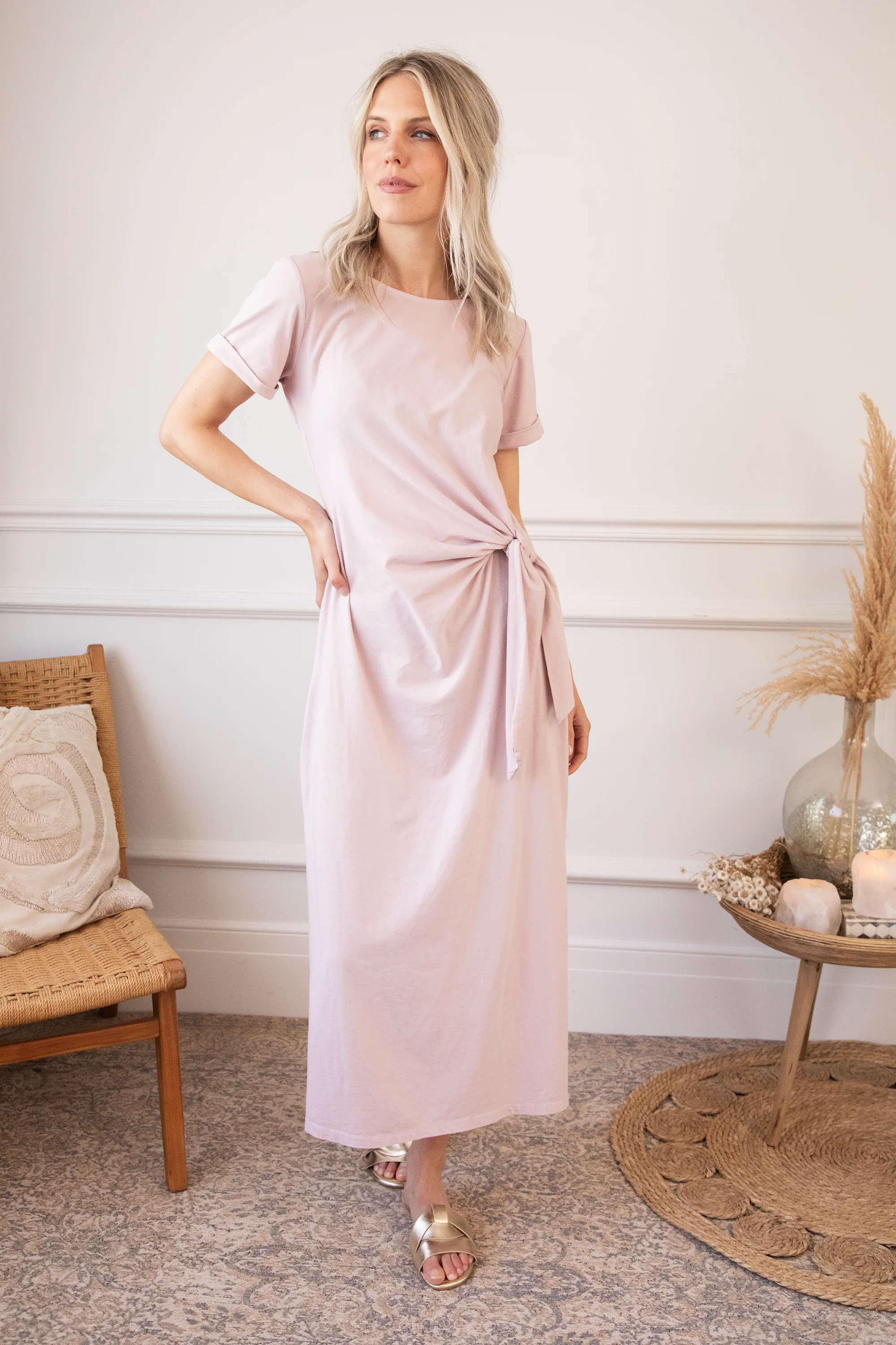 Katie Knot Soft Pink - Maxi Jurk - Image 6