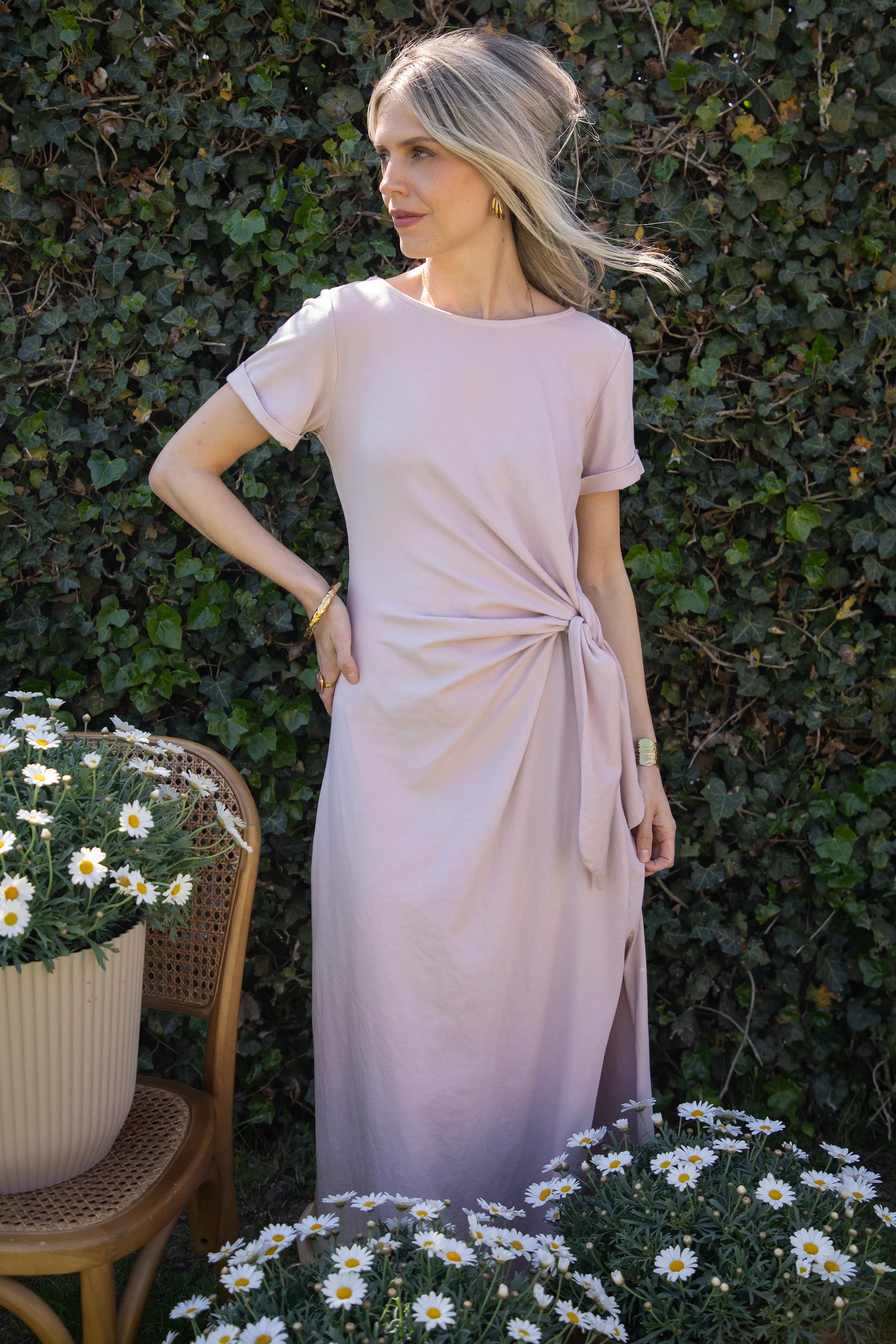 Katie Knot Soft Pink - Maxi Jurk - Image 8