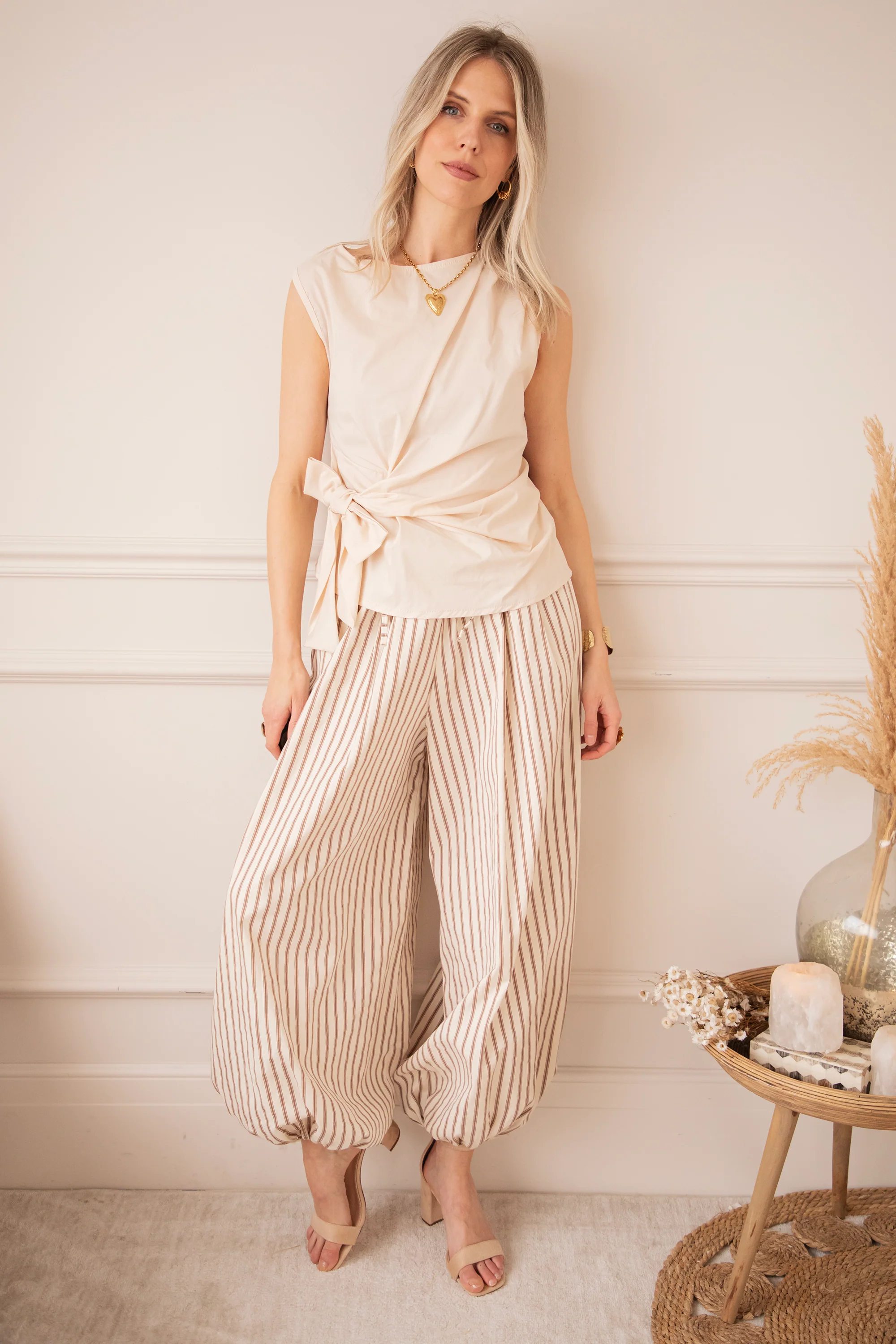 Let The Stripes Flow Beige/Brown - Broek - Image 13