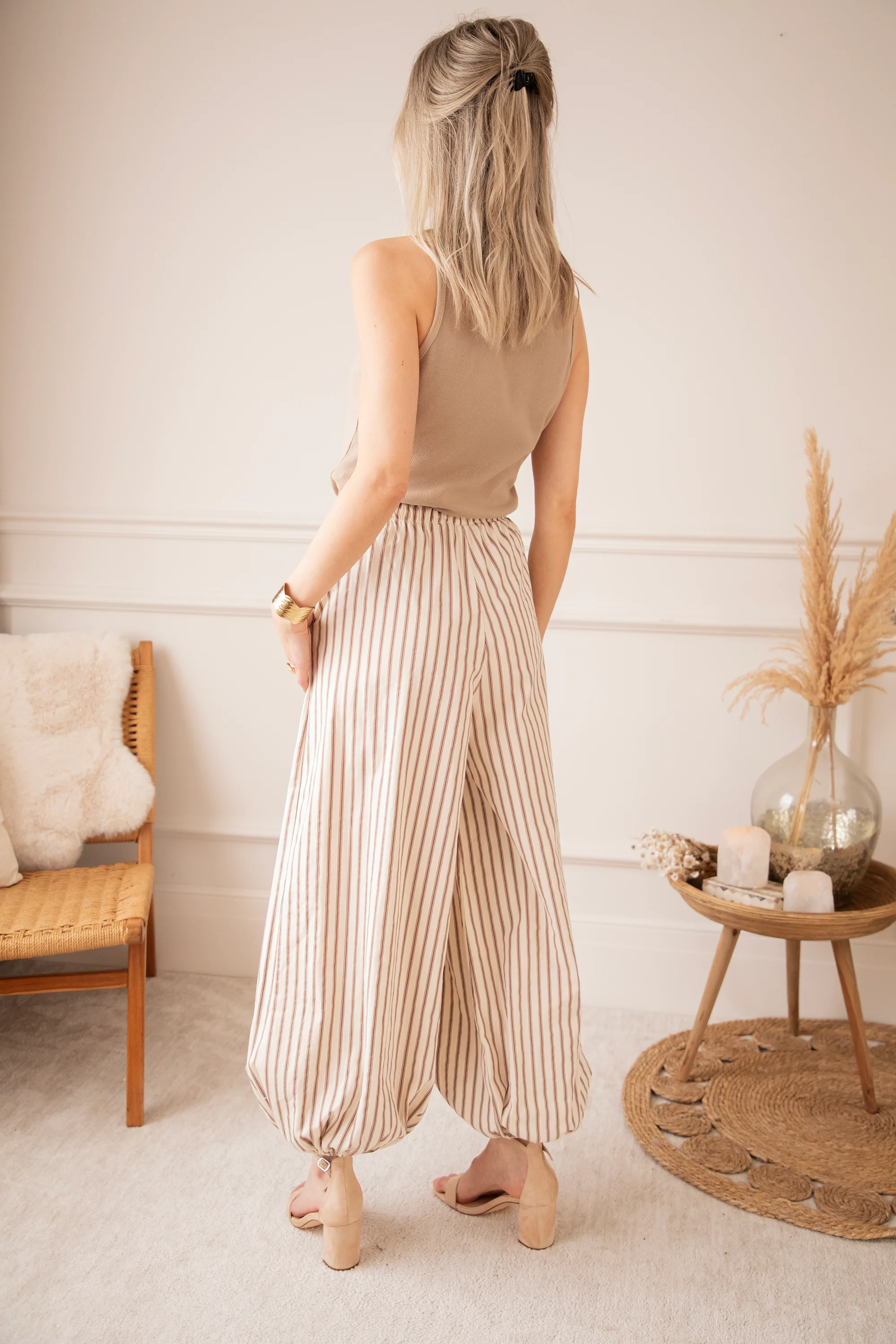 Let The Stripes Flow Beige/Brown - Broek - Image 3