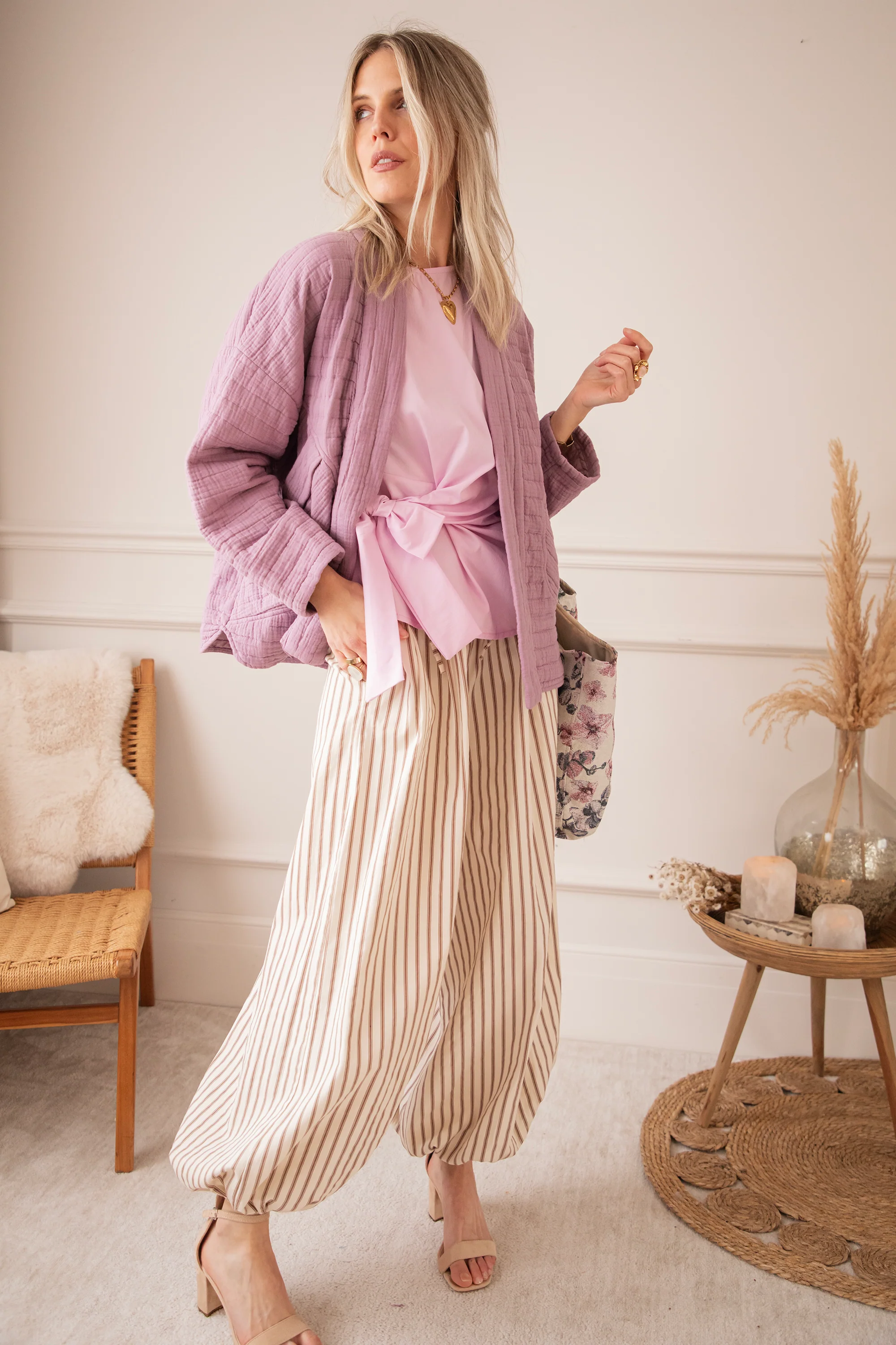 Let The Stripes Flow Beige/Brown - Broek - Image 5