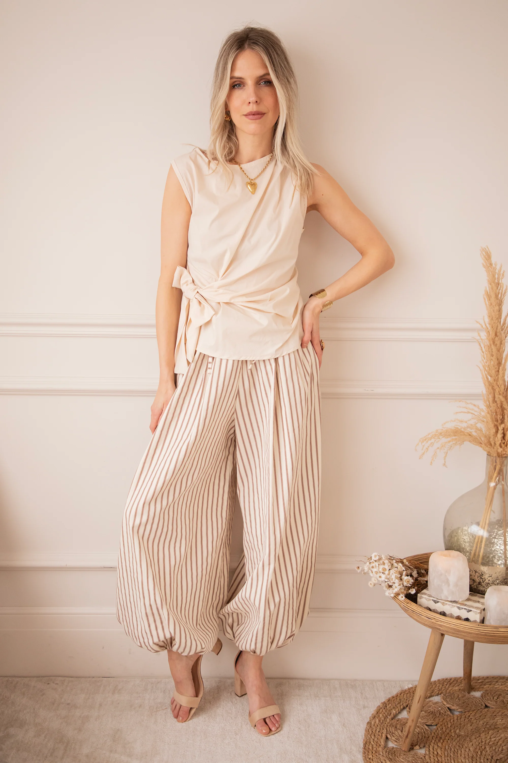 Let The Stripes Flow Beige/Brown - Broek - Image 6