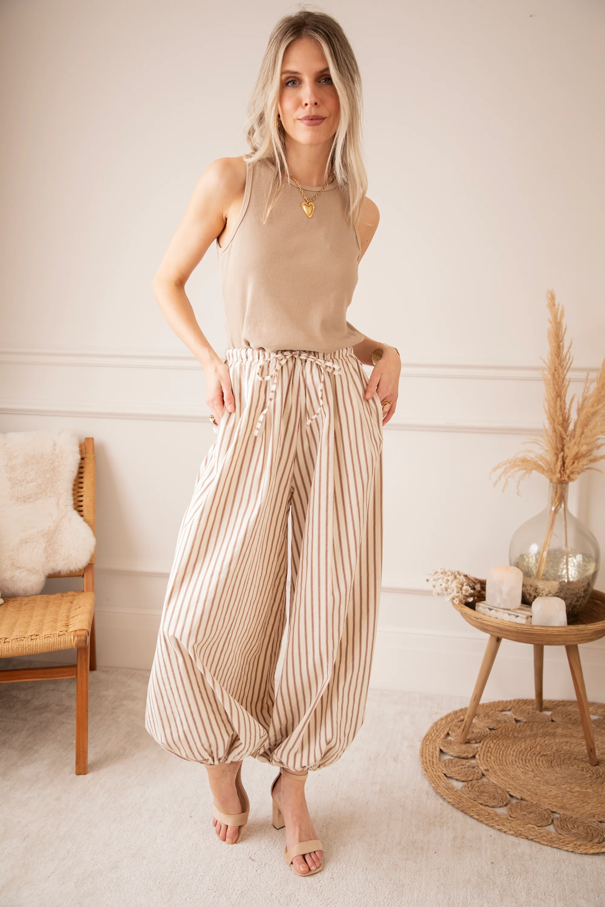 Let The Stripes Flow Beige/Brown - Broek - Image 7
