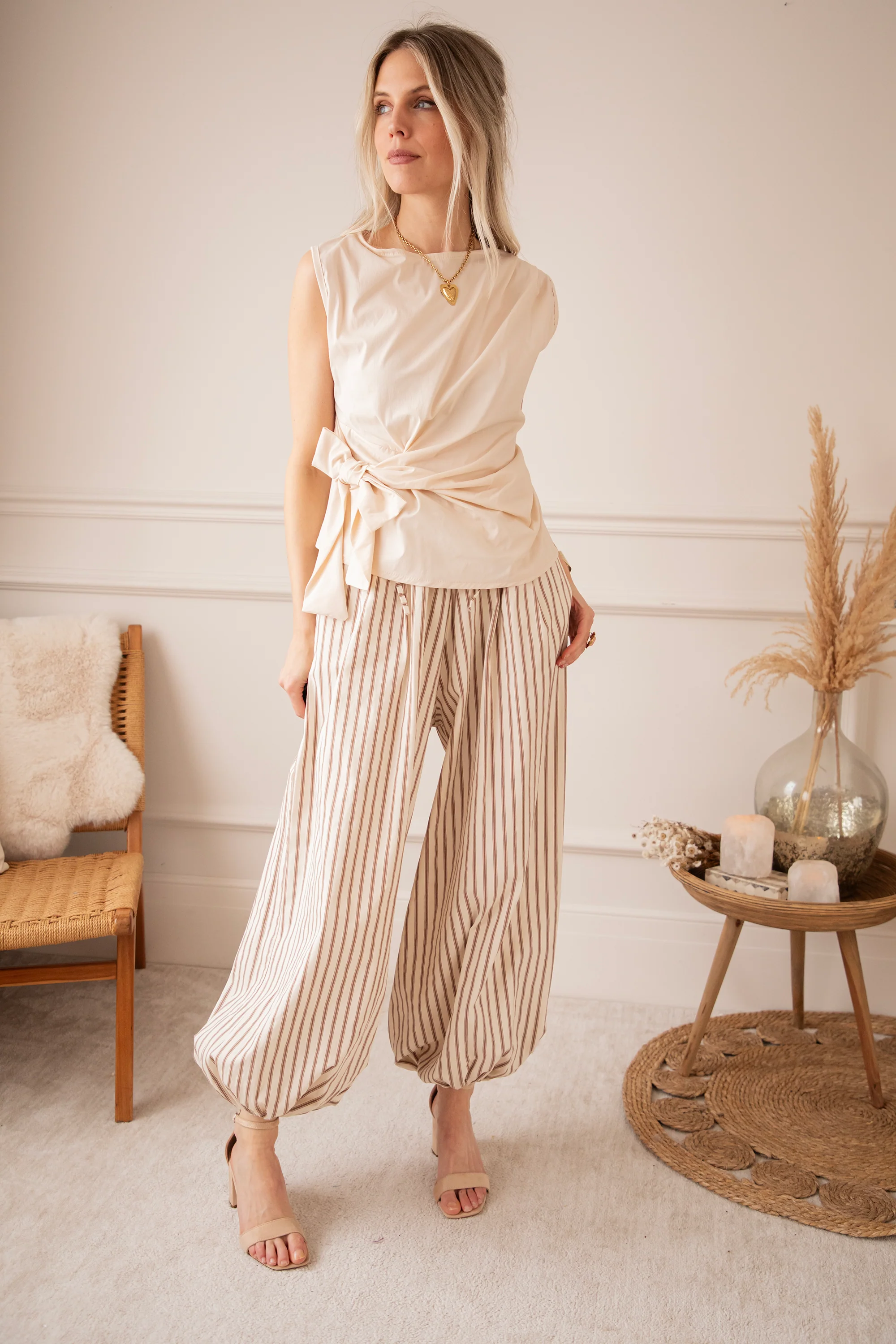 Let The Stripes Flow Beige/Brown - Broek - Image 8