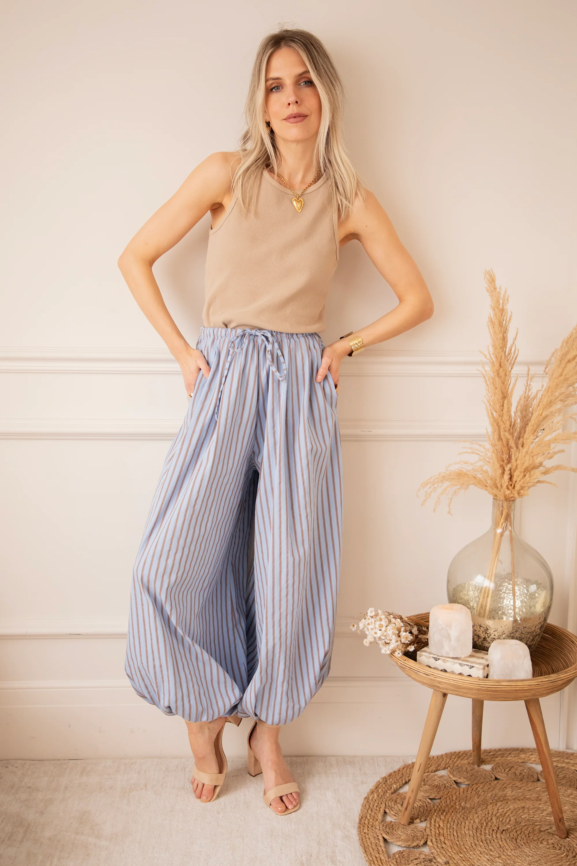 Let The Stripes Flow Blue/Brown - Broek