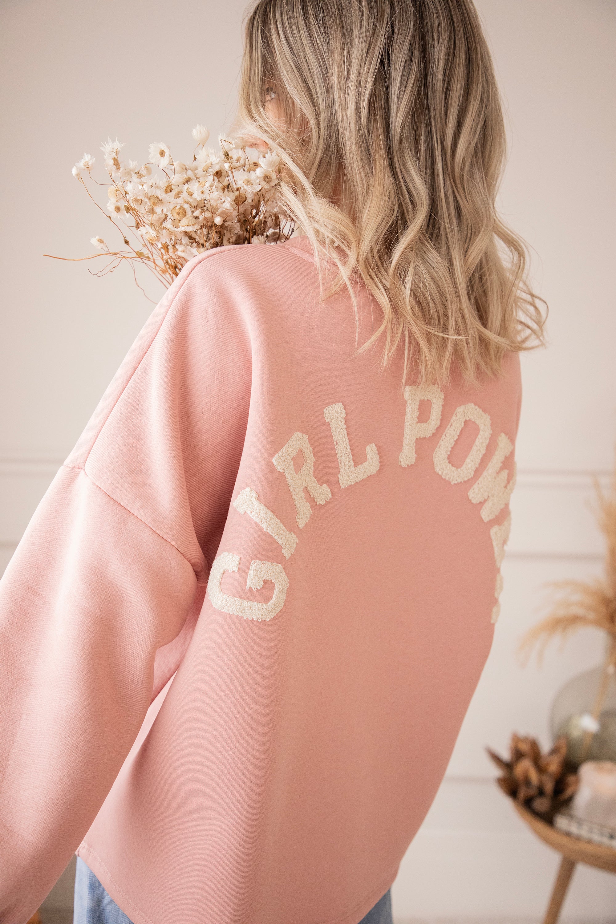 Lily Girl Power Baby Pink/Beige - Sweater - Image 3