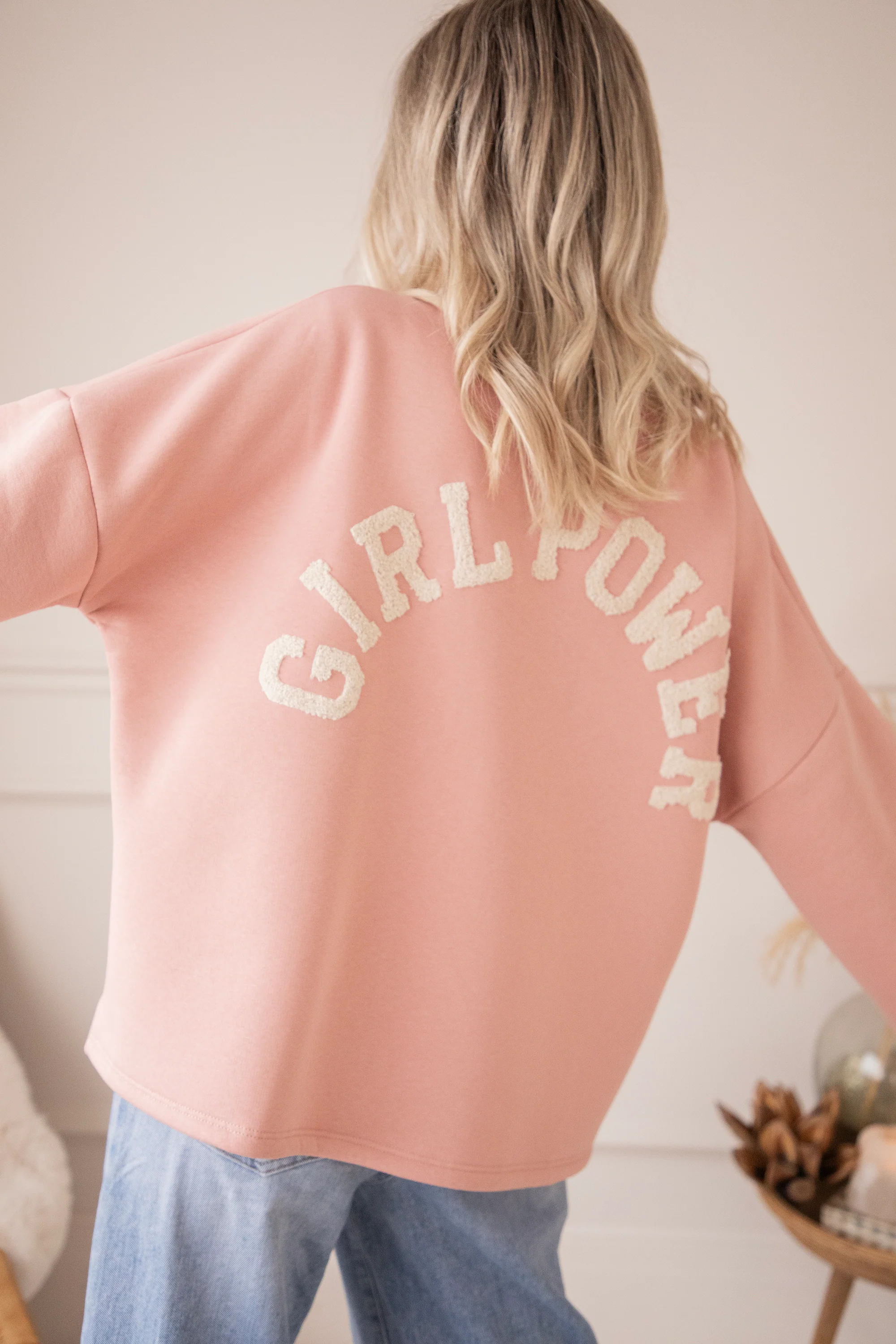 Lily Girl Power Baby Pink/Beige - Sweater - Image 5
