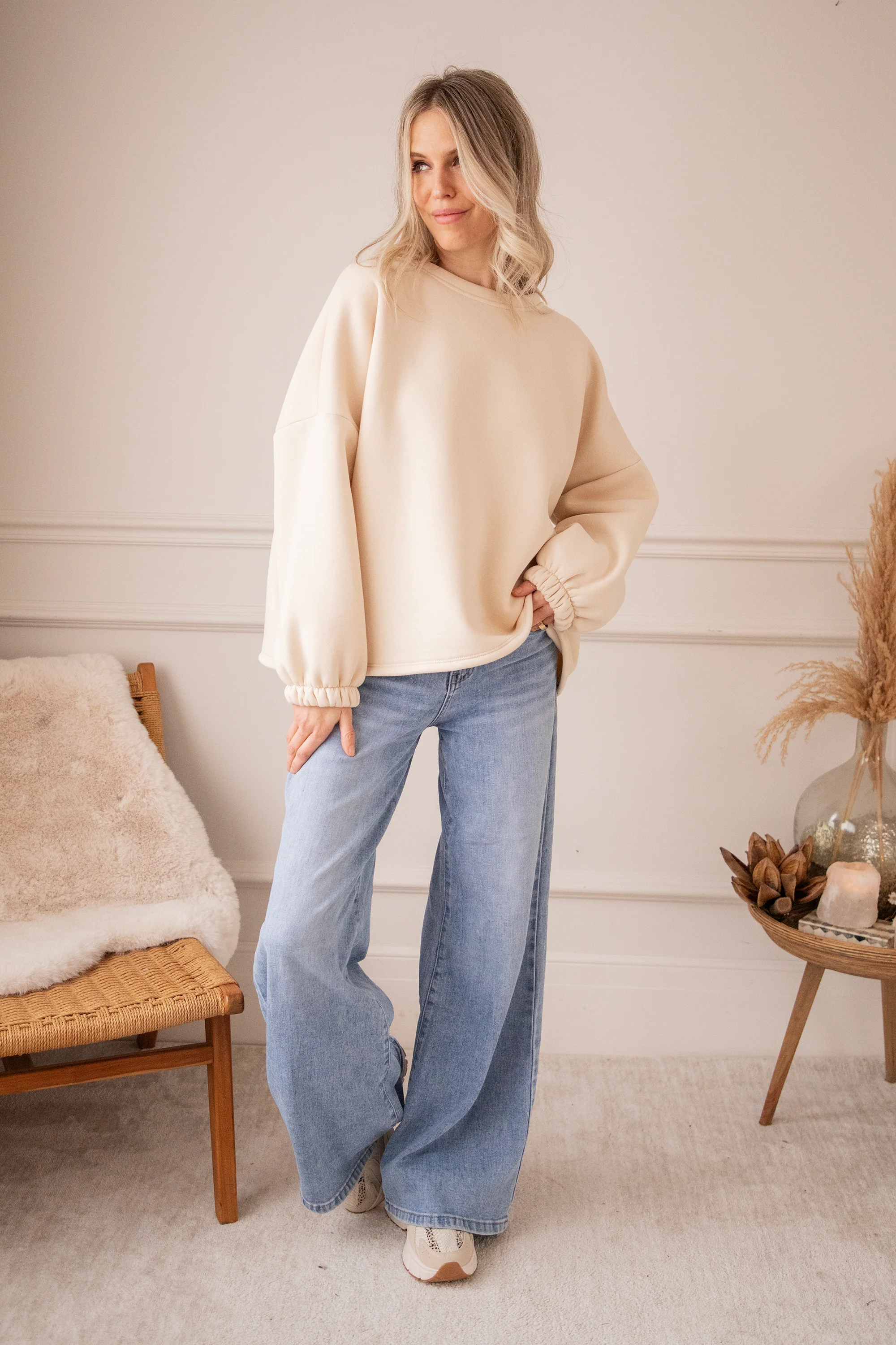 Lily Girl Power Beige/Fuchsia - Sweater - Image 9