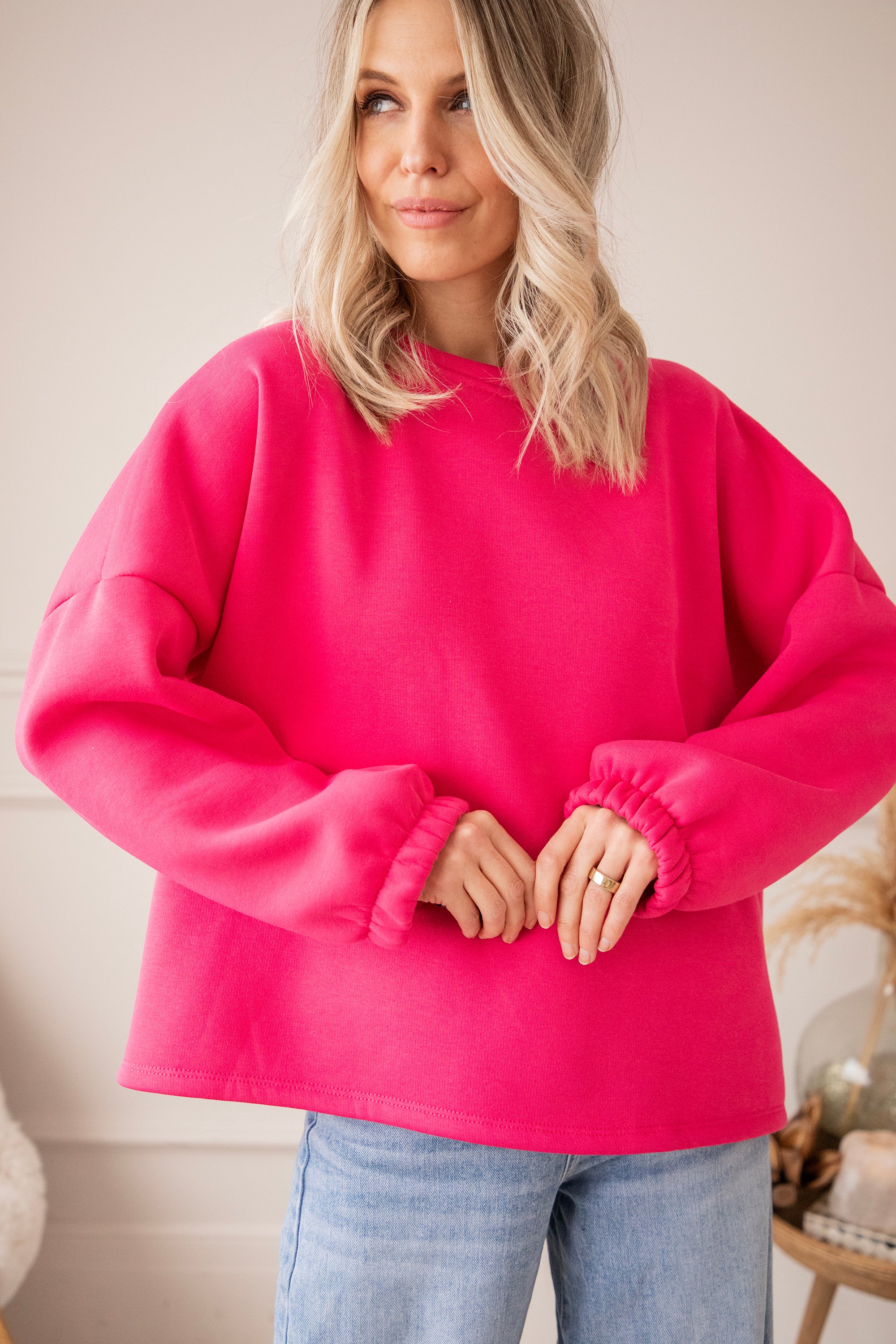 Lily Girl Power Fuchsia/Beige - Sweater - Image 4