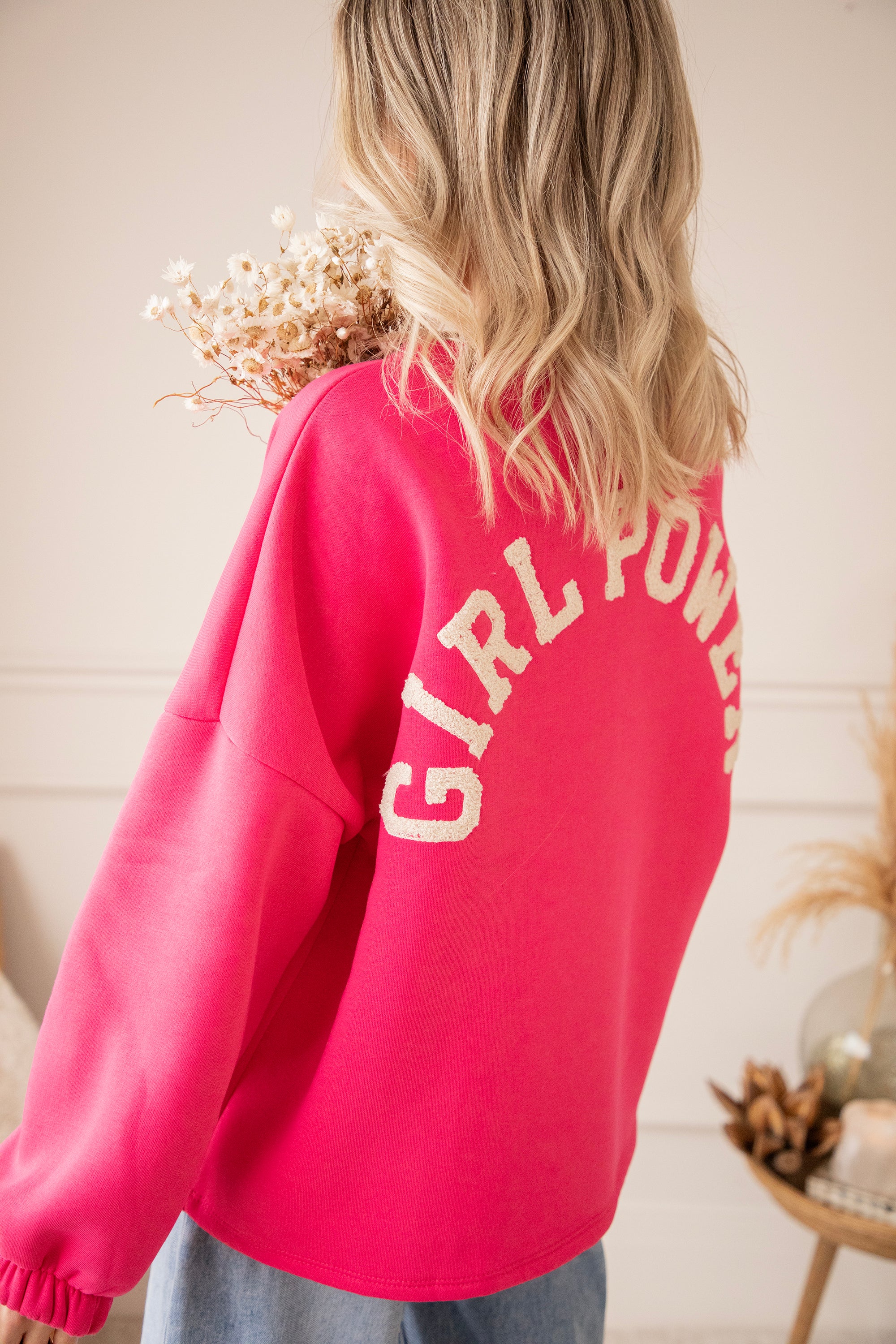 Lily Girl Power Fuchsia/Beige - Sweater - Image 6