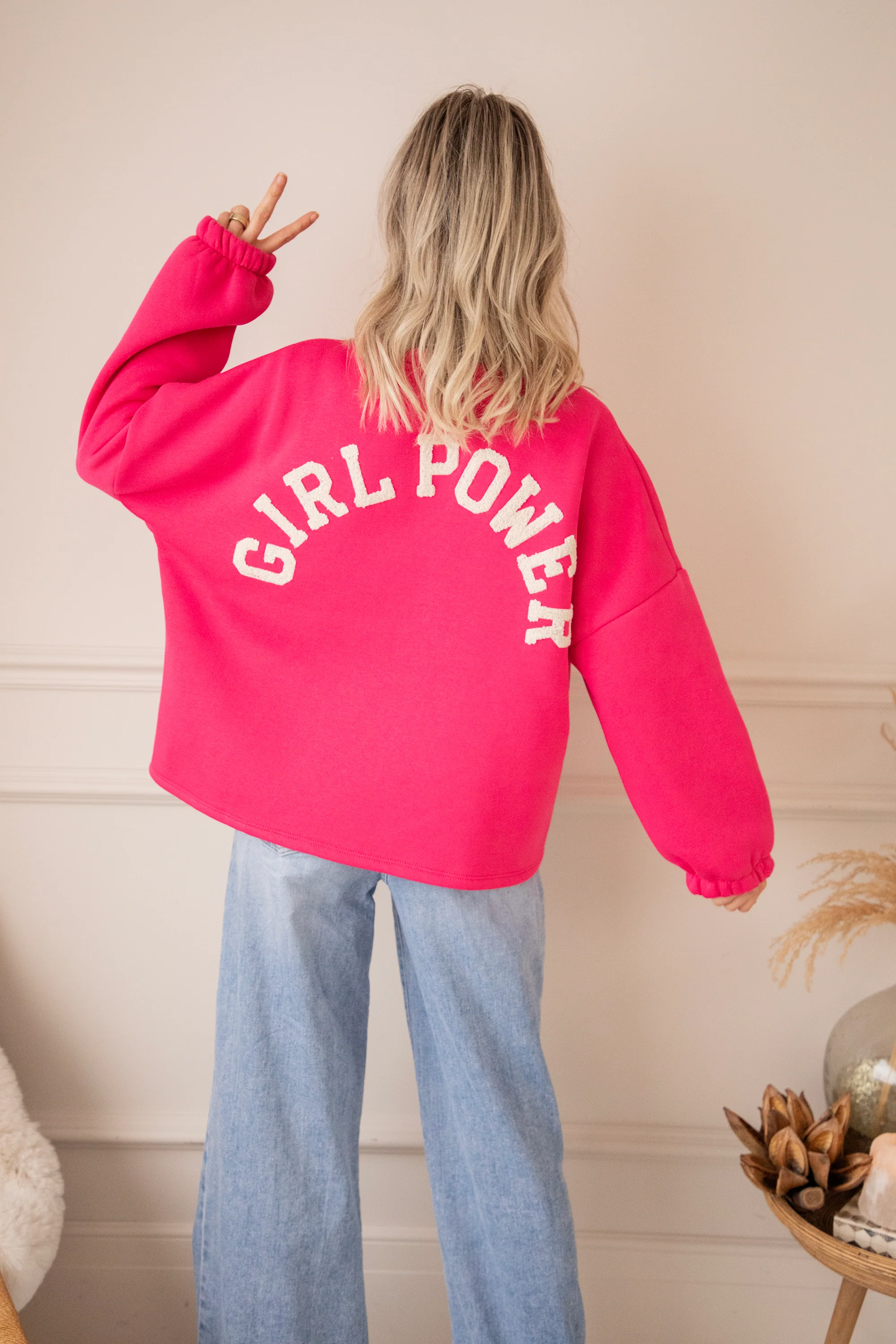 Lily Girl Power Fuchsia/Beige - Sweater - Image 8