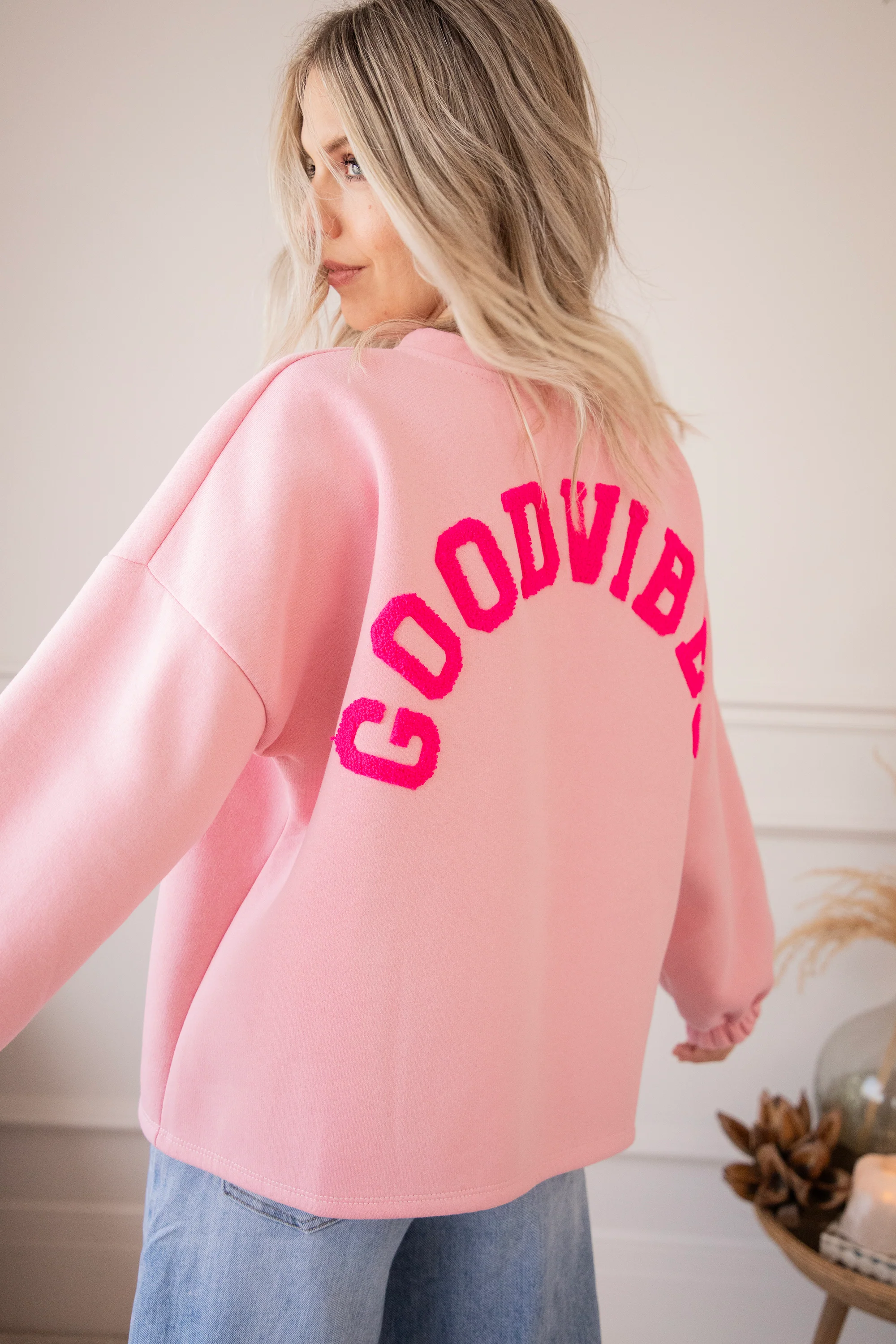 Lily Good Vibes Baby Pink/Fuchsia - Sweater - Image 6