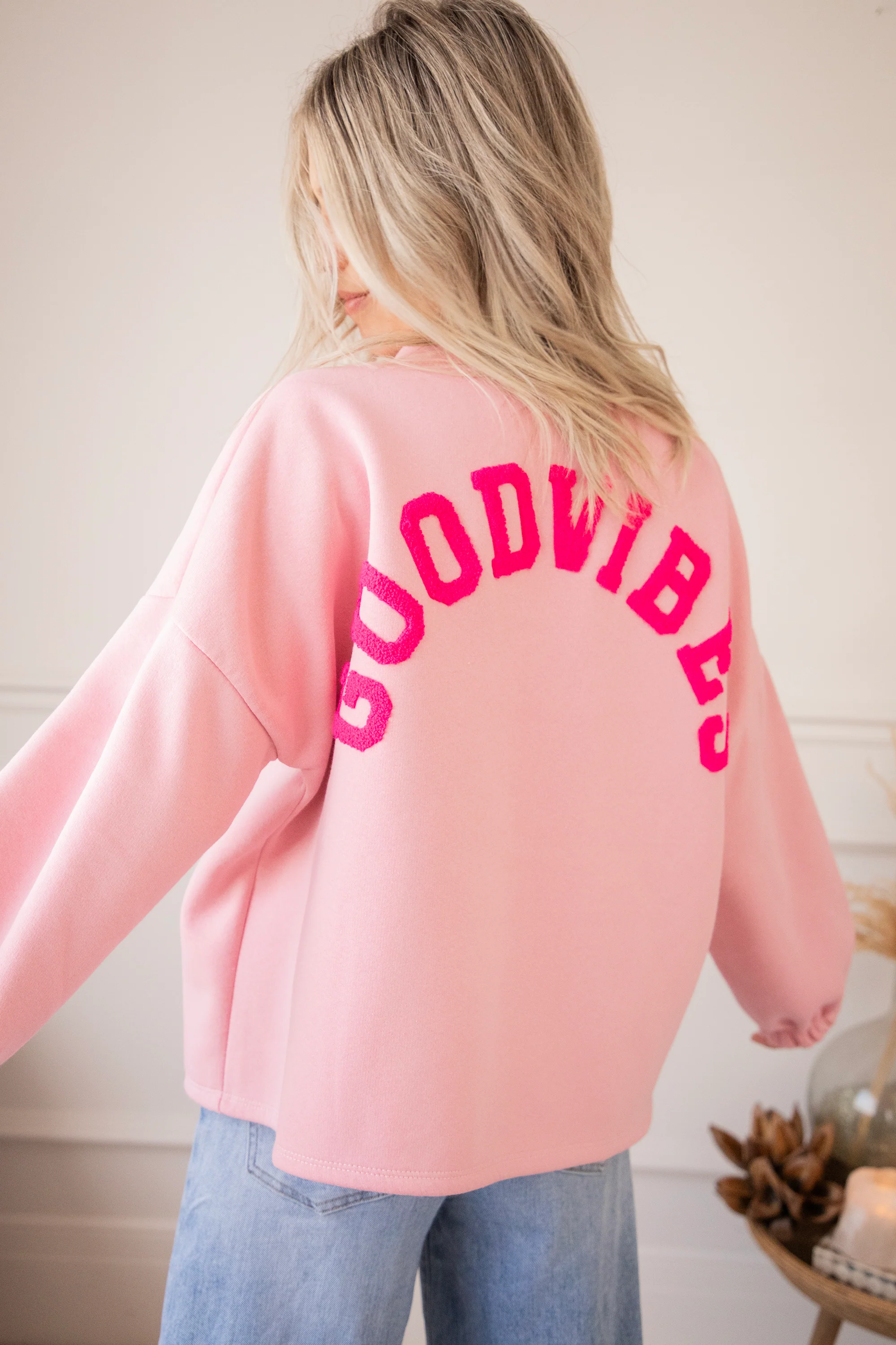 Lily Good Vibes Baby Pink/Fuchsia - Sweater - Image 8