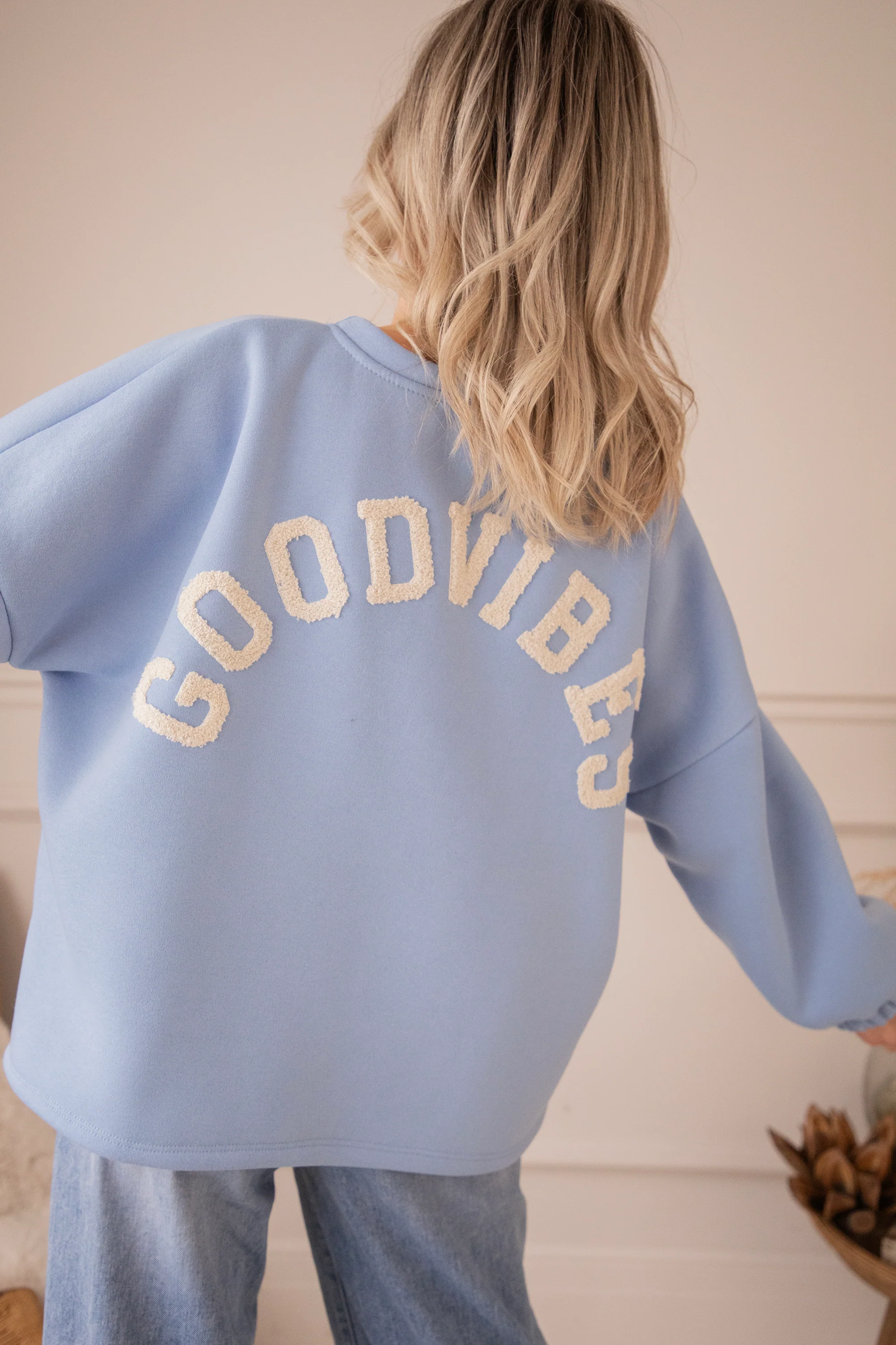 Lily Good Vibes Blue/Beige - Sweater - Image 2