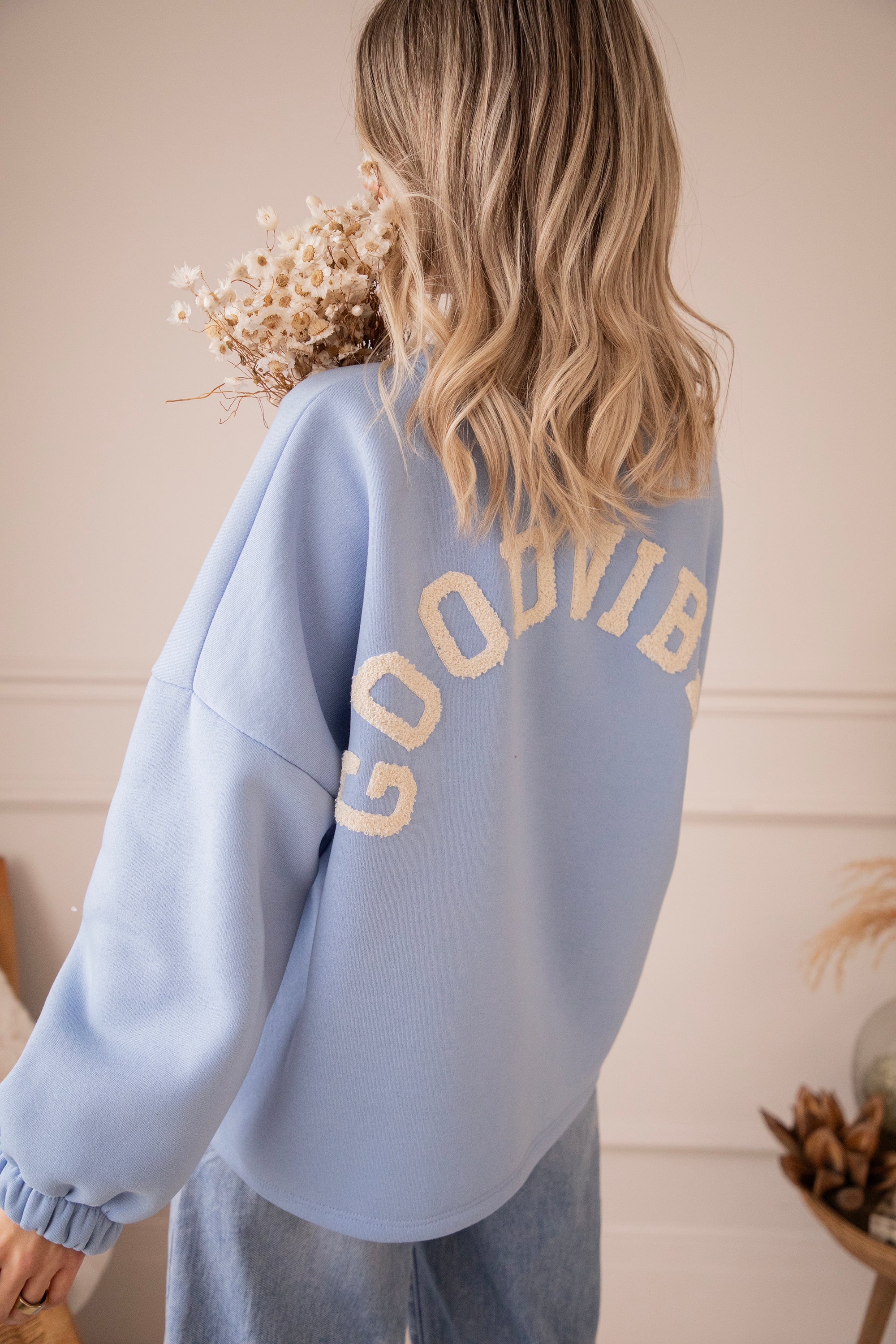 Lily Good Vibes Blue/Beige - Sweater - Image 5
