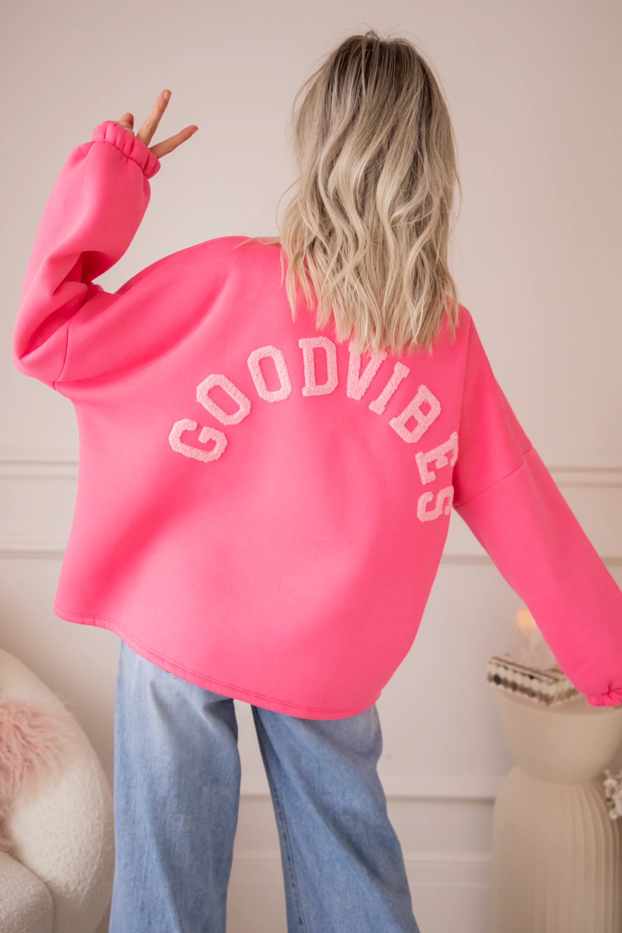 Lily Good Vibes Fuchsia/Soft Pink - Sweater - Image 4