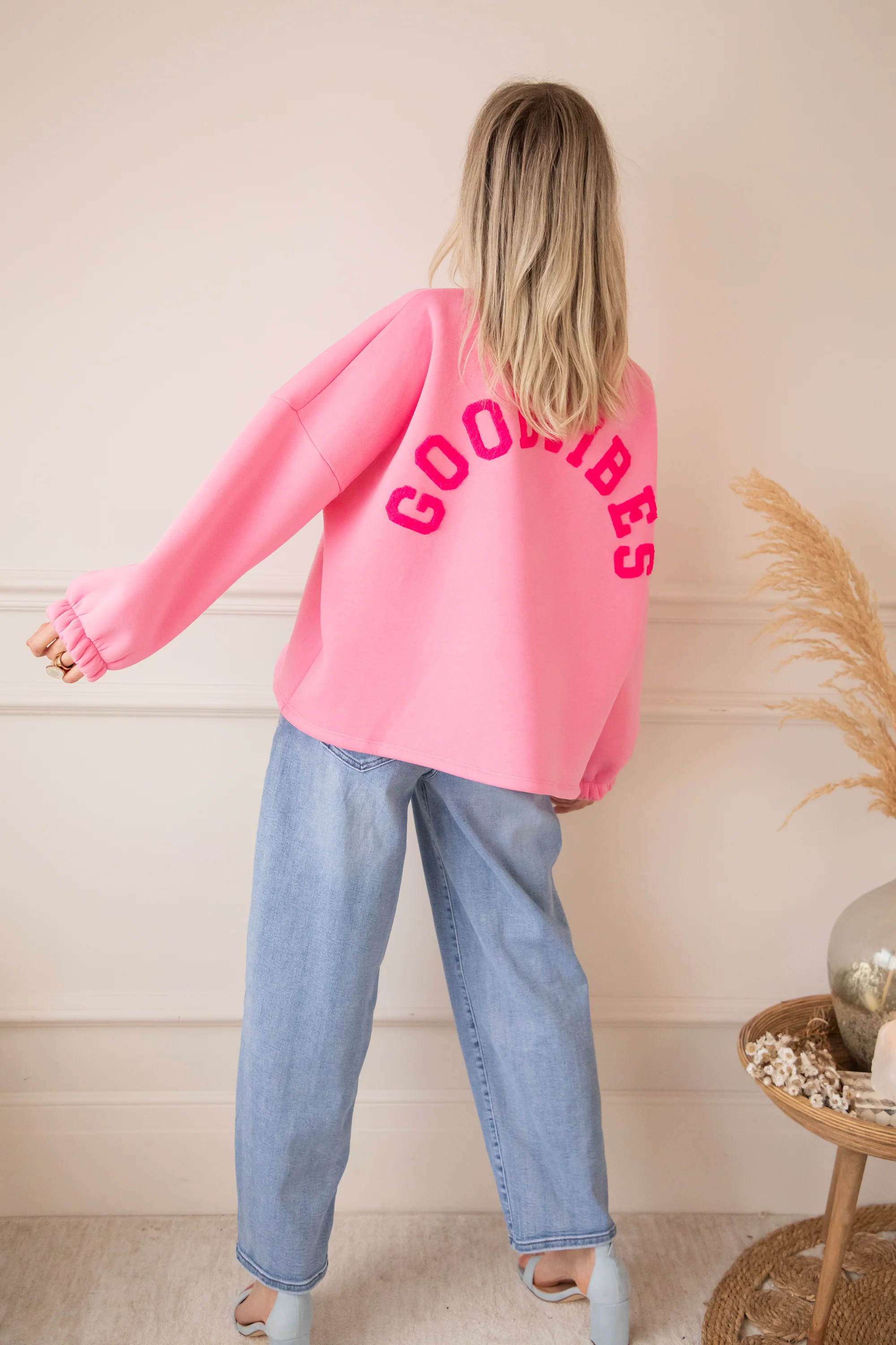 Lily Good Vibes Pink/Fuchsia - Sweater - Image 3