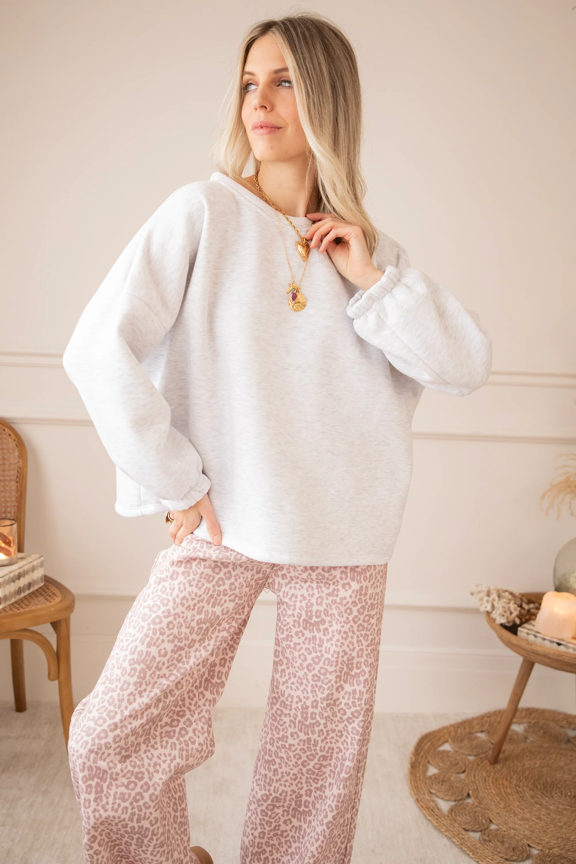 Lily Good Vibes Soft Grey/Multi - Sweater - Image 7