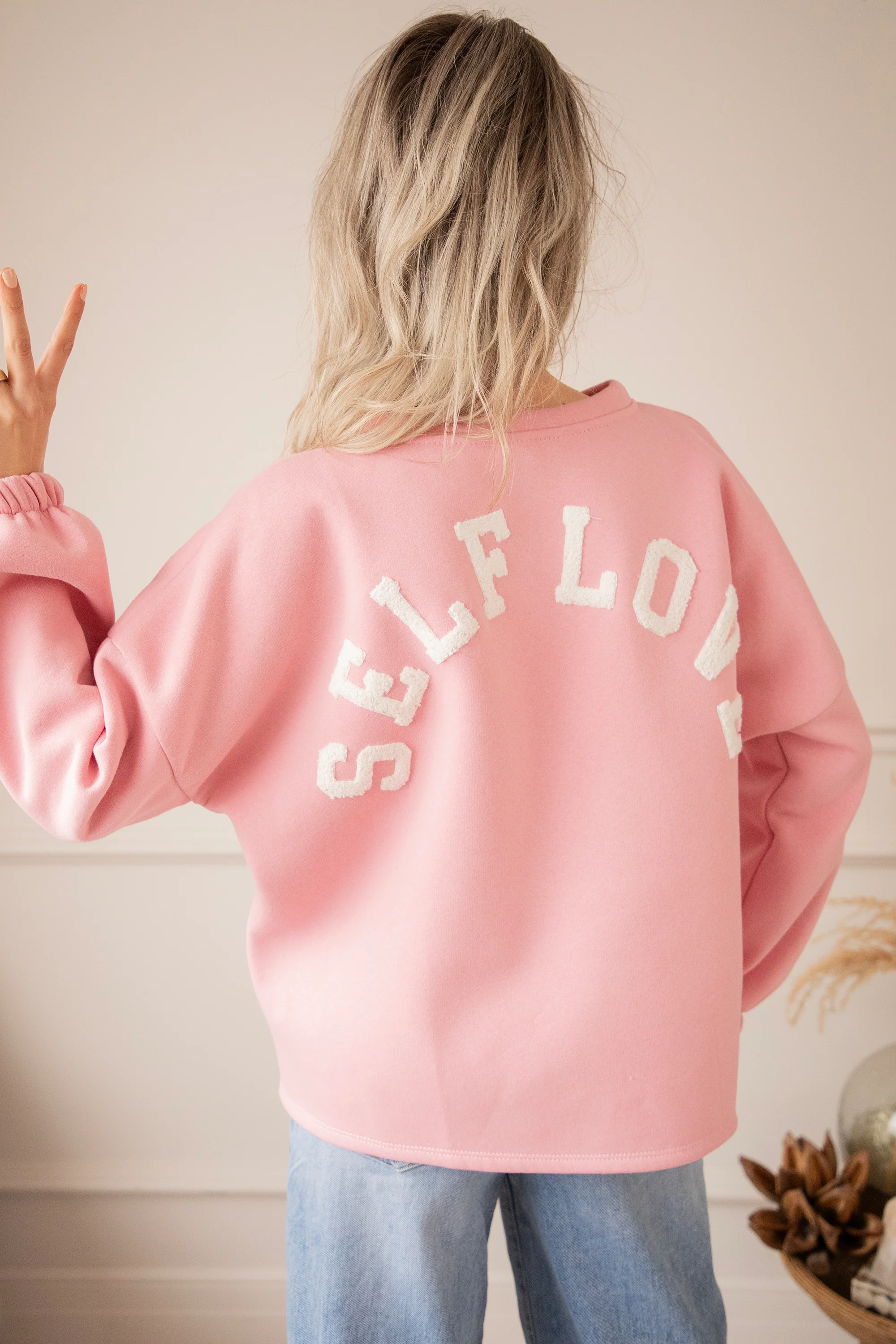 Lily Self Love Baby Pink/Off White - Sweater - Image 2