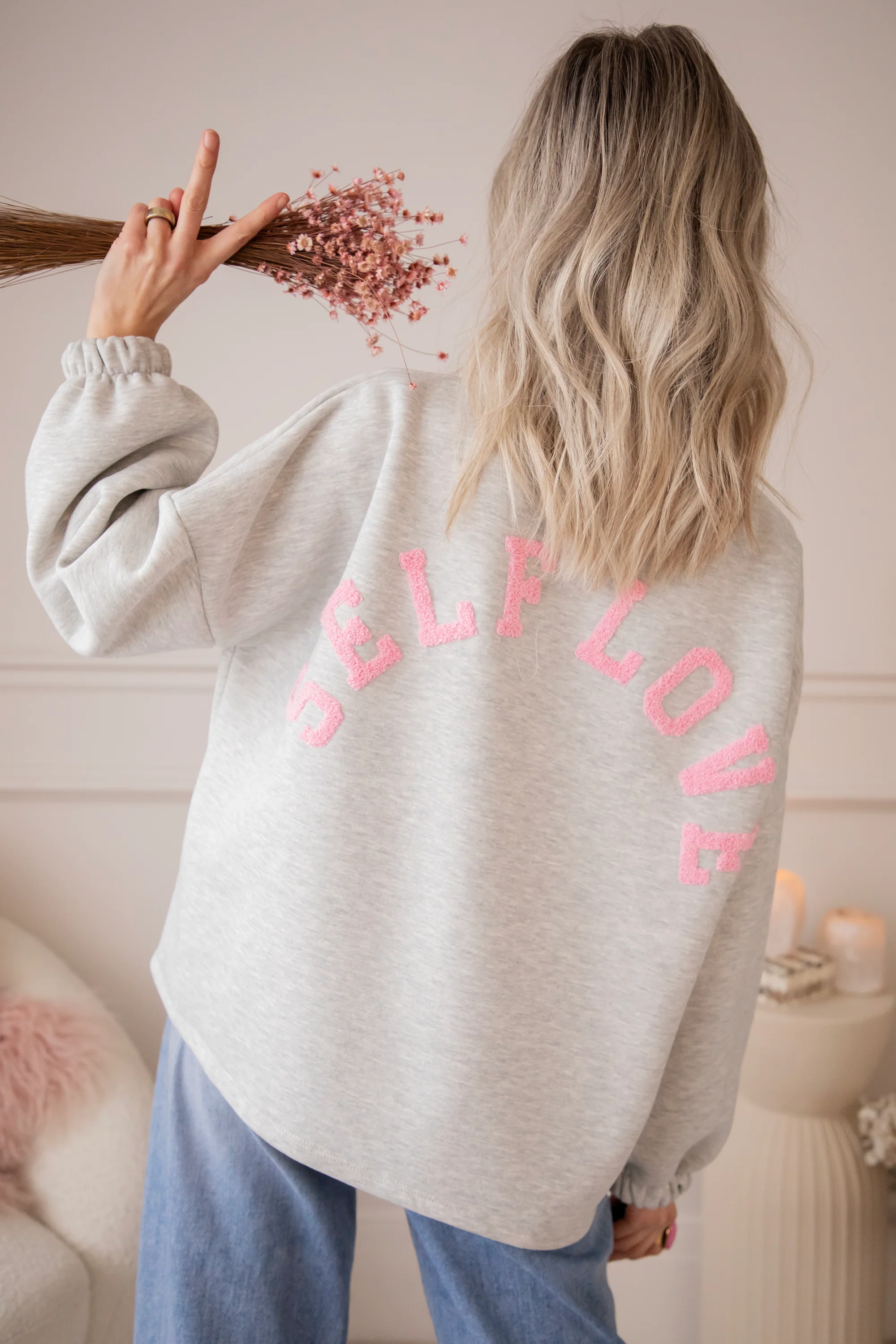 Lily Self Love Soft Grey/Baby Pink - Sweater - Image 11