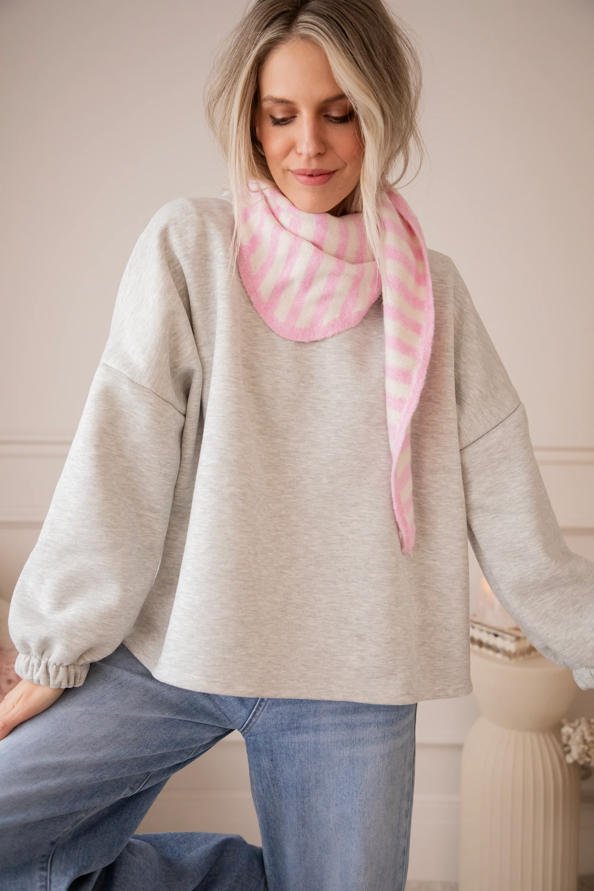 Lily Self Love Soft Grey/Baby Pink - Sweater - Image 13