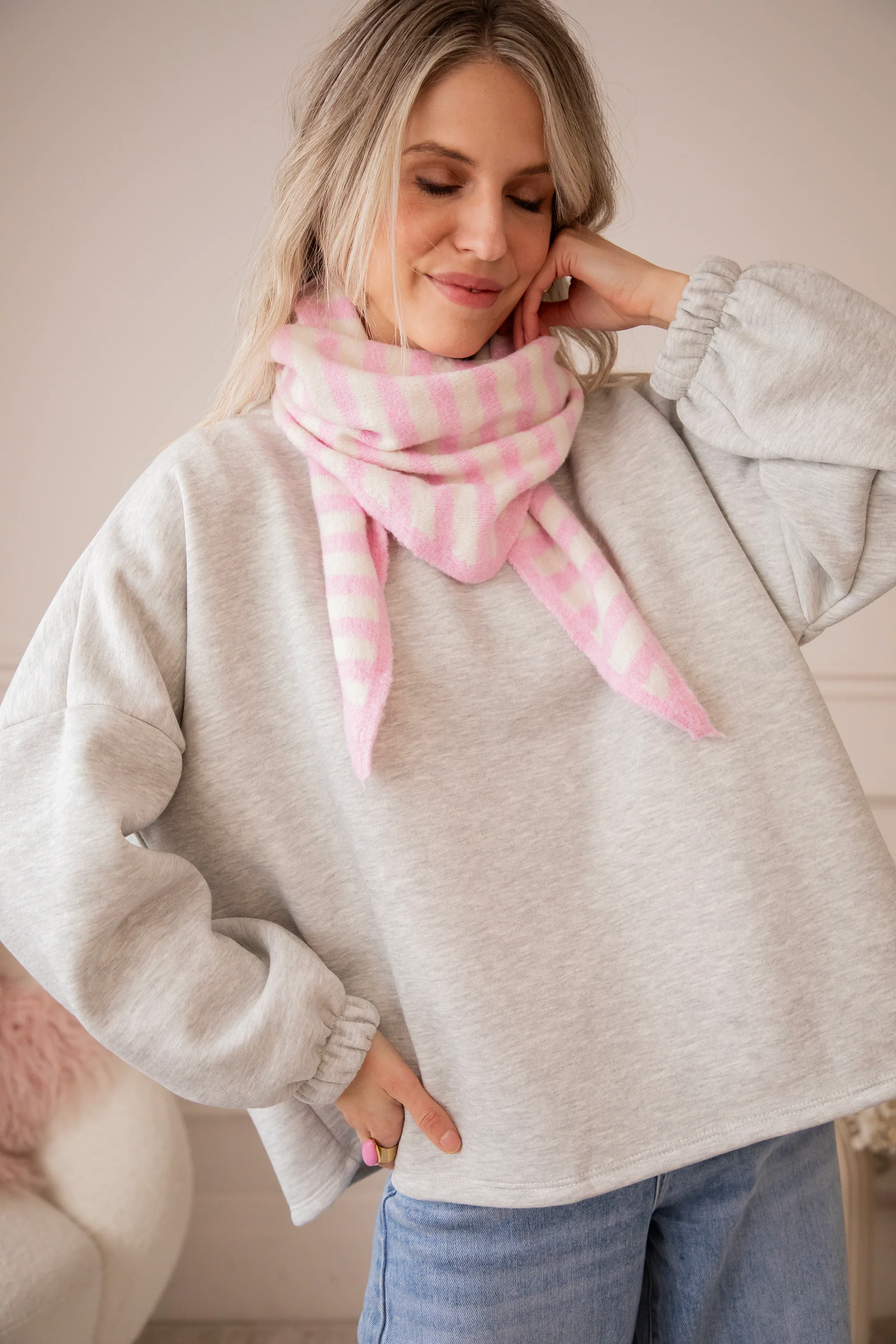 Lily Self Love Soft Grey/Baby Pink - Sweater - Image 14