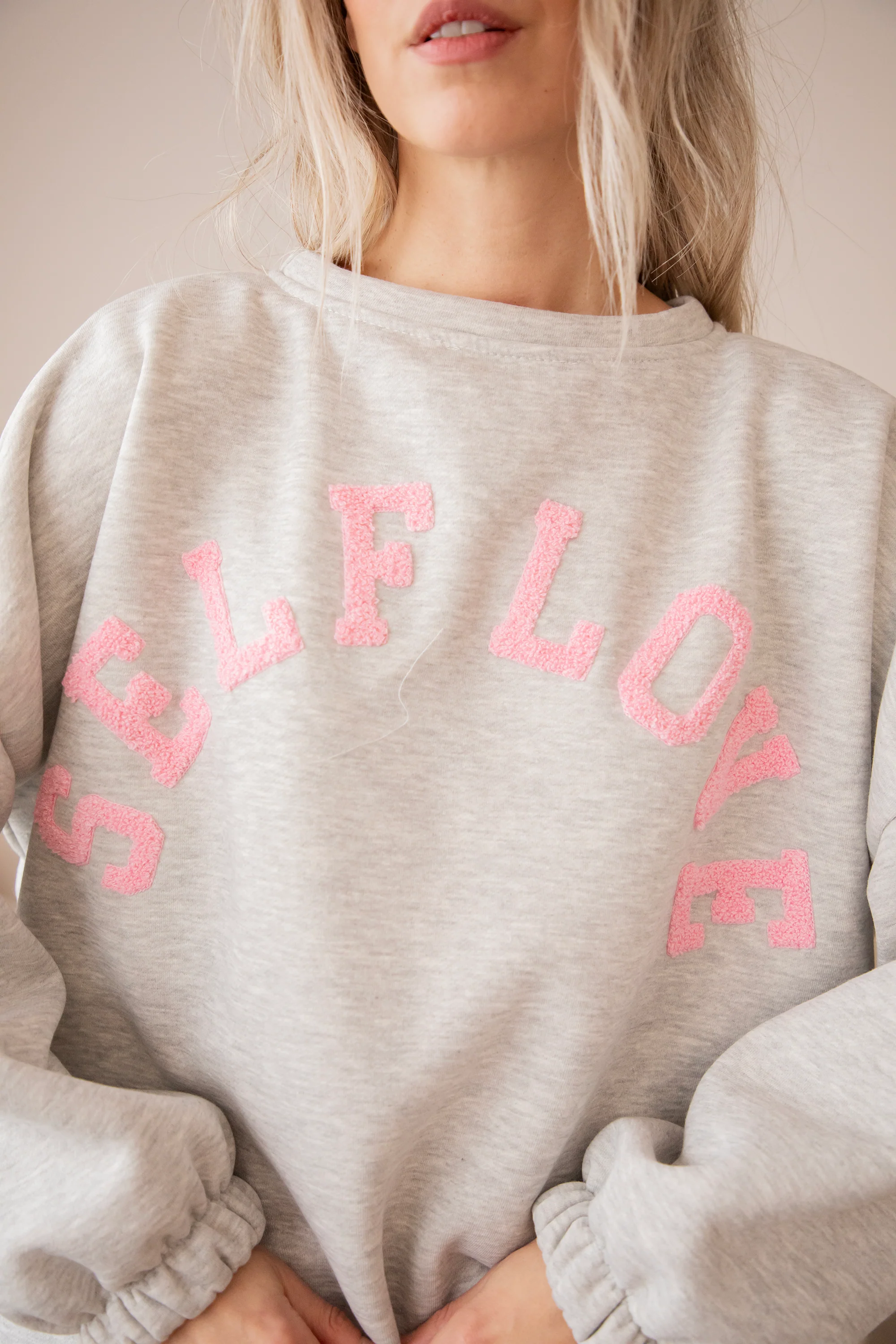 Lily Self Love Soft Grey/Baby Pink - Sweater - Image 6