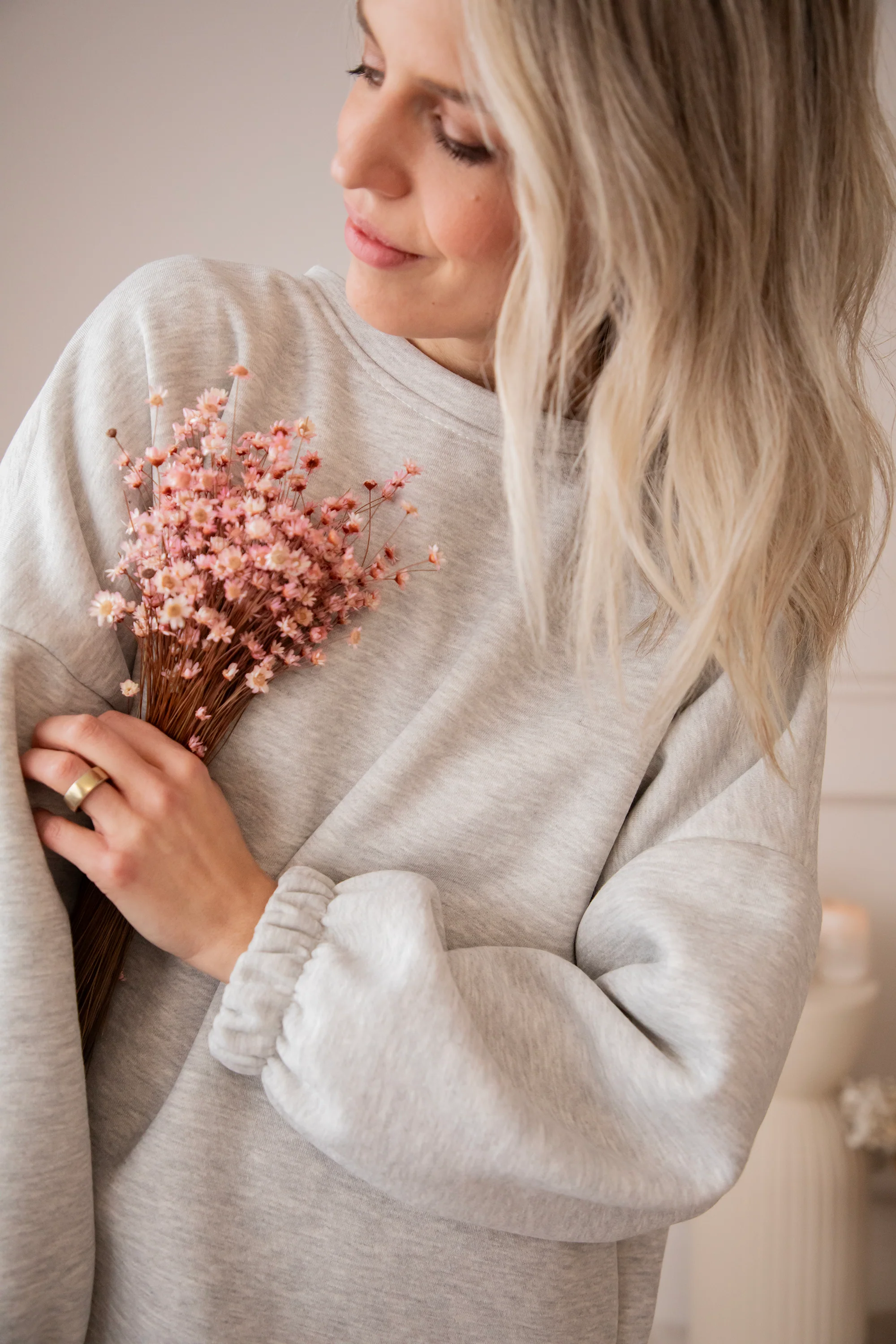 Lily Self Love Soft Grey/Baby Pink - Sweater - Image 8