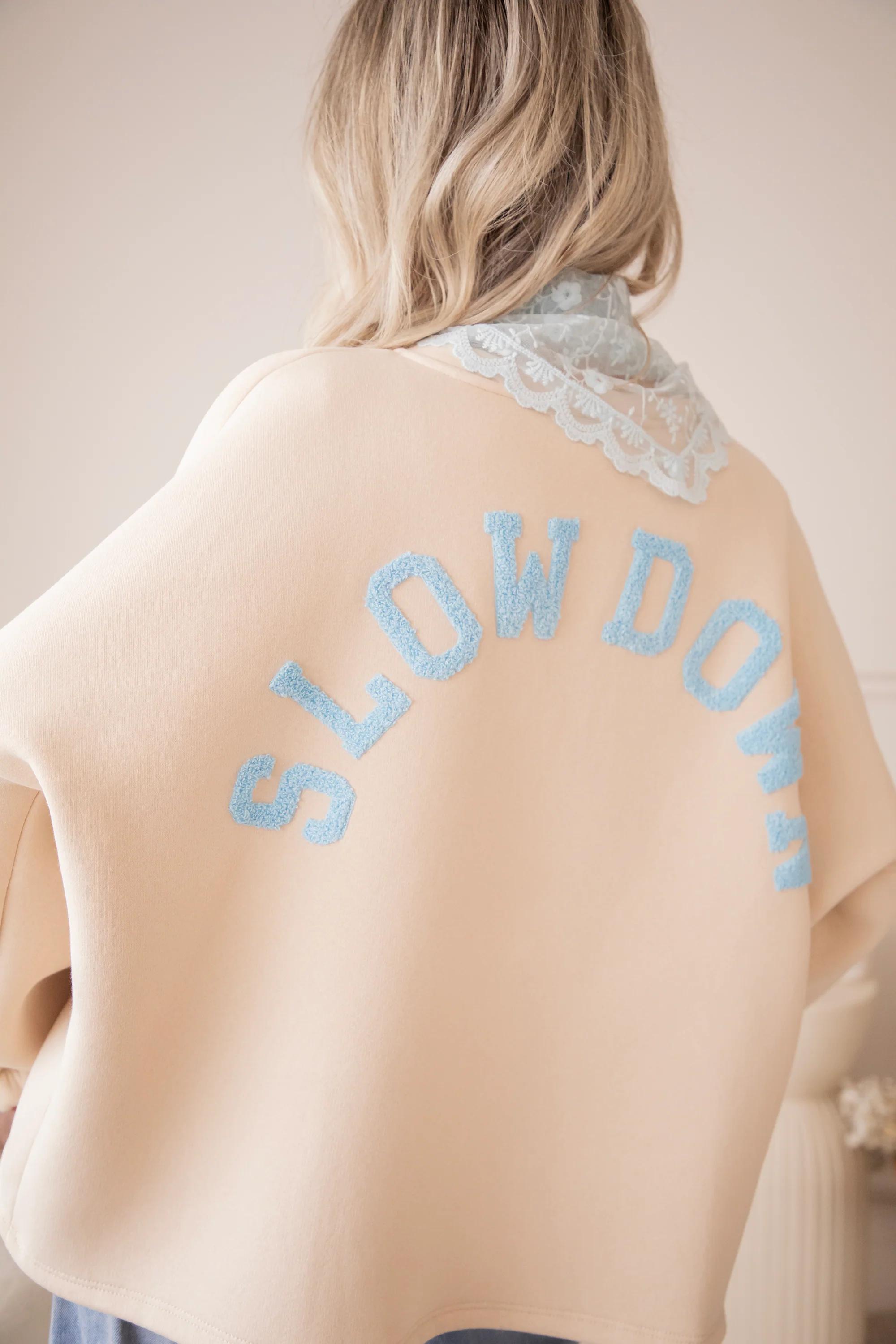 Lily Slow Down Beige/Baby Blue - Sweater - Image 11