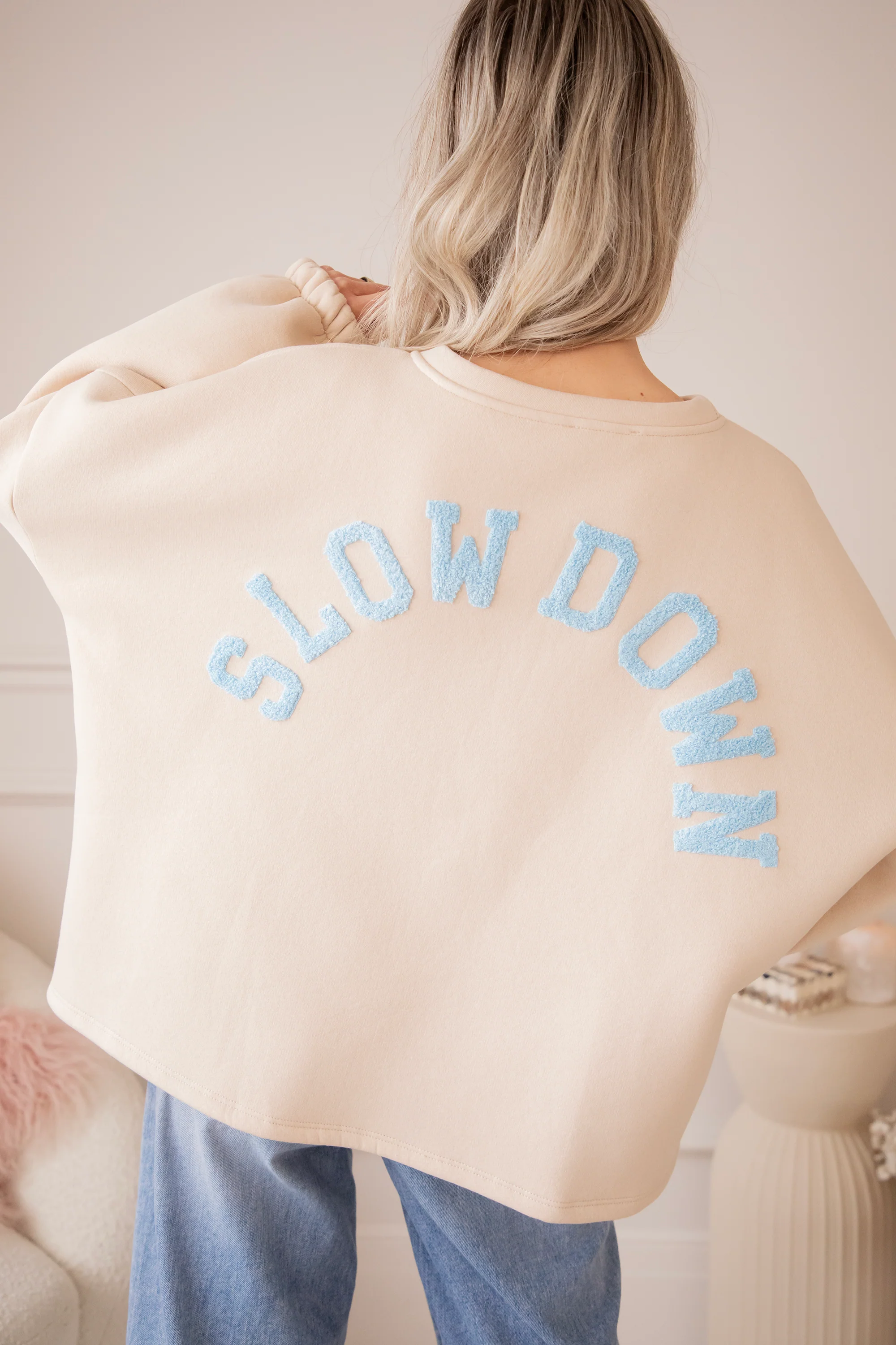 Lily Slow Down Beige/Baby Blue - Sweater - Image 15