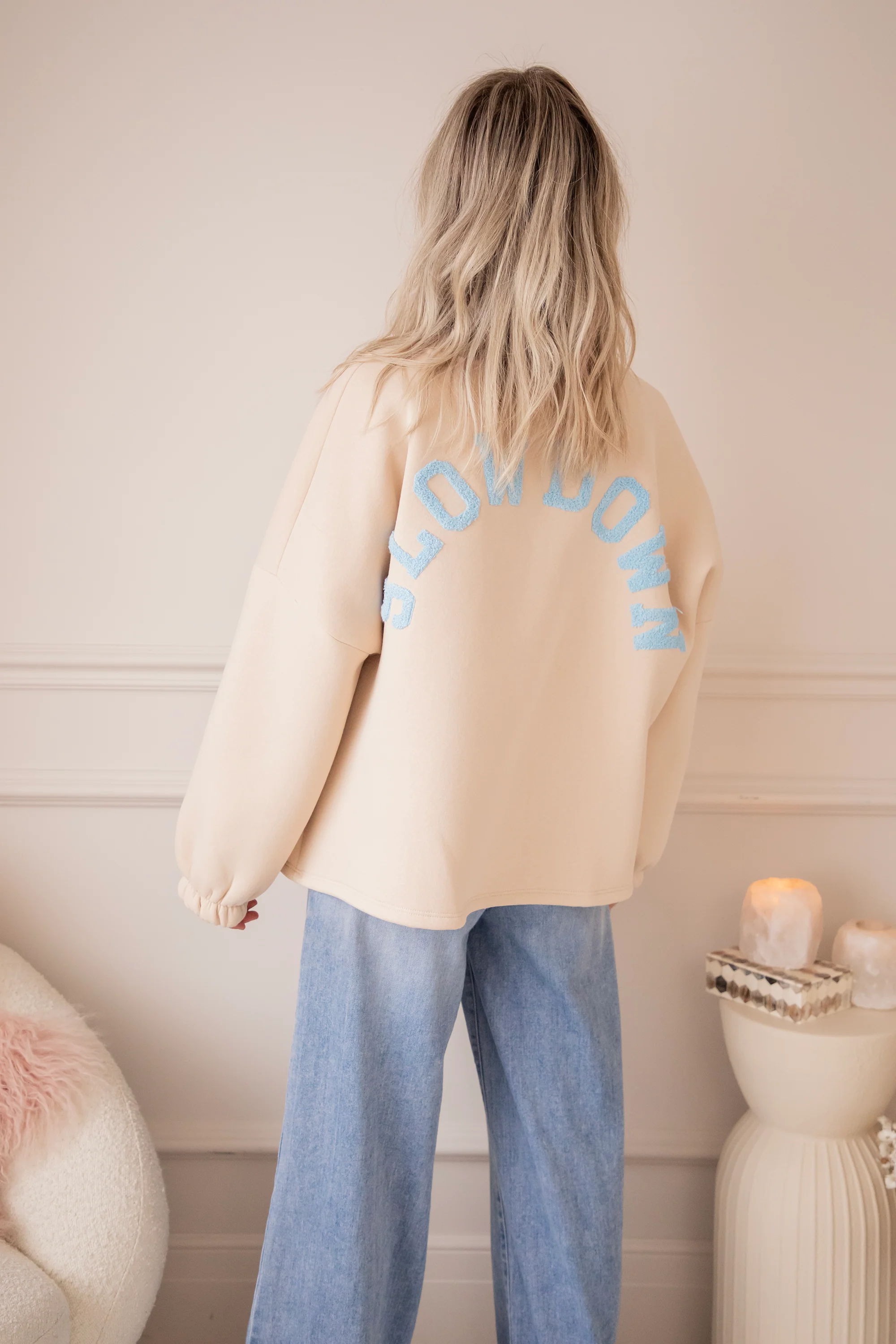 Lily Slow Down Beige/Baby Blue - Sweater - Image 5
