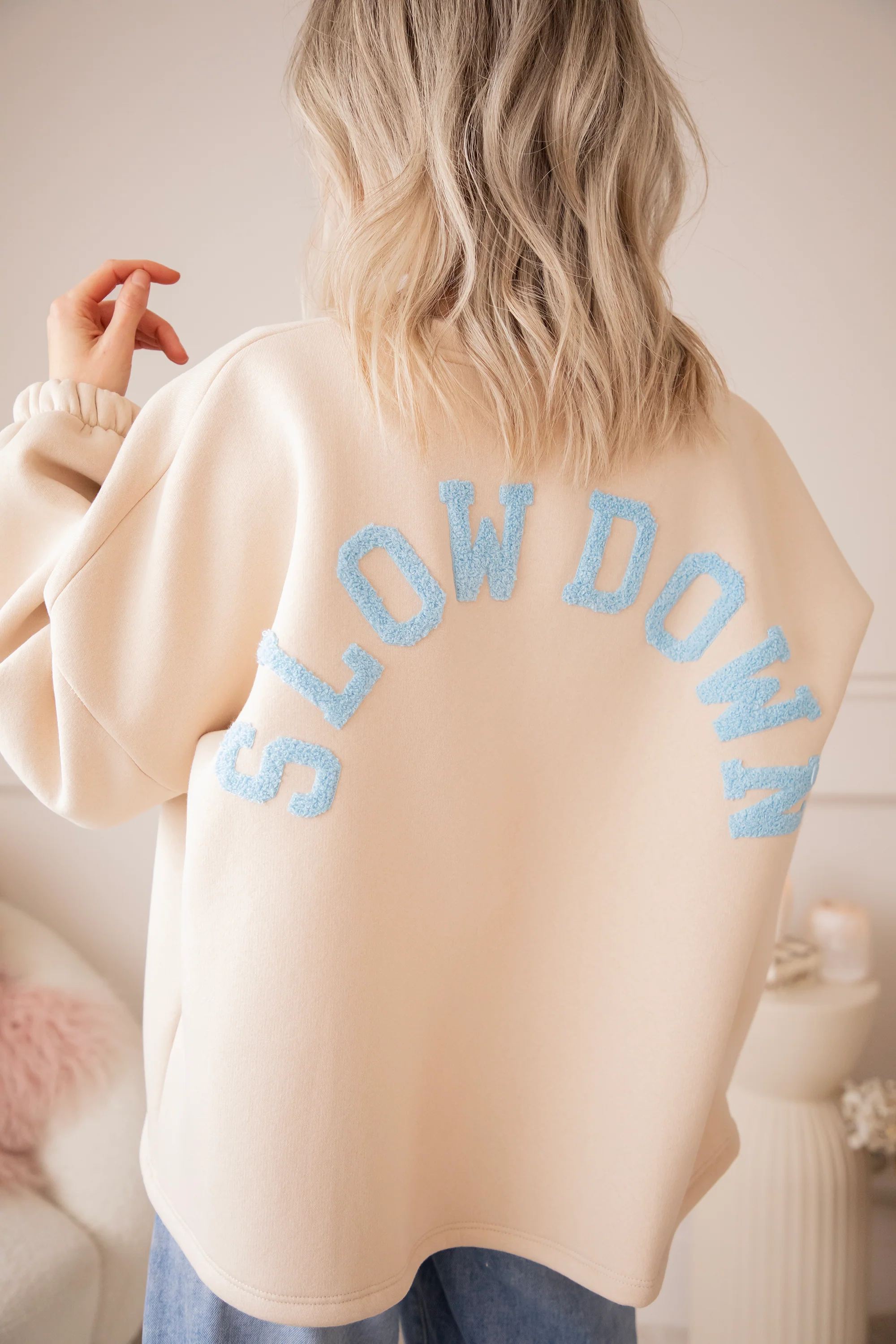 Lily Slow Down Beige/Baby Blue - Sweater - Image 9