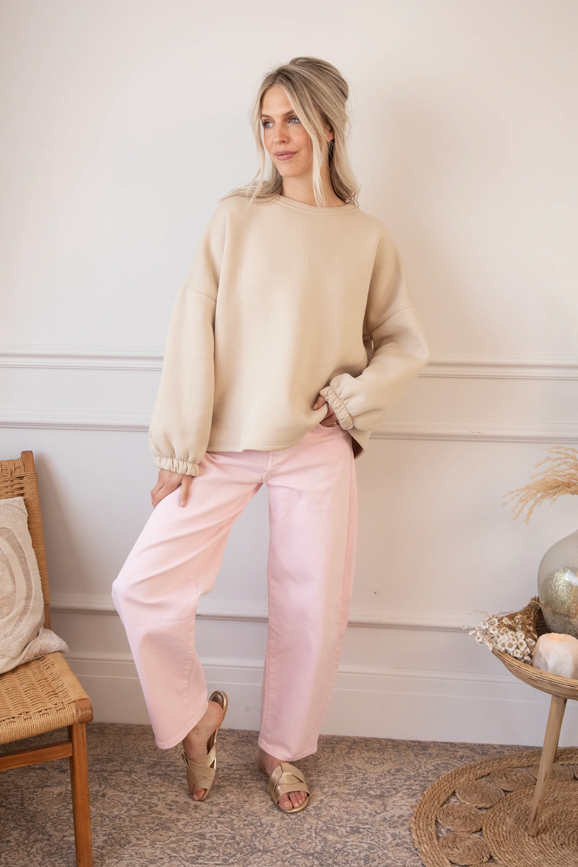 Lily Super Mom Beige/Baby Pink - Sweater - Image 8