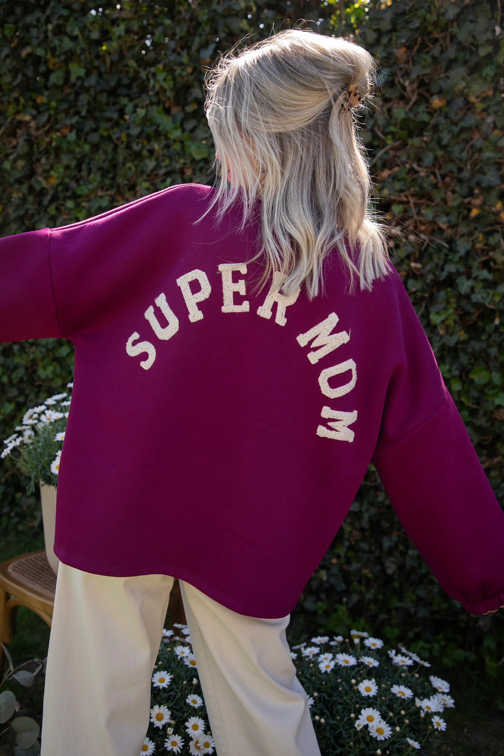 Lily Super Mom Plum/Beige - Sweater
