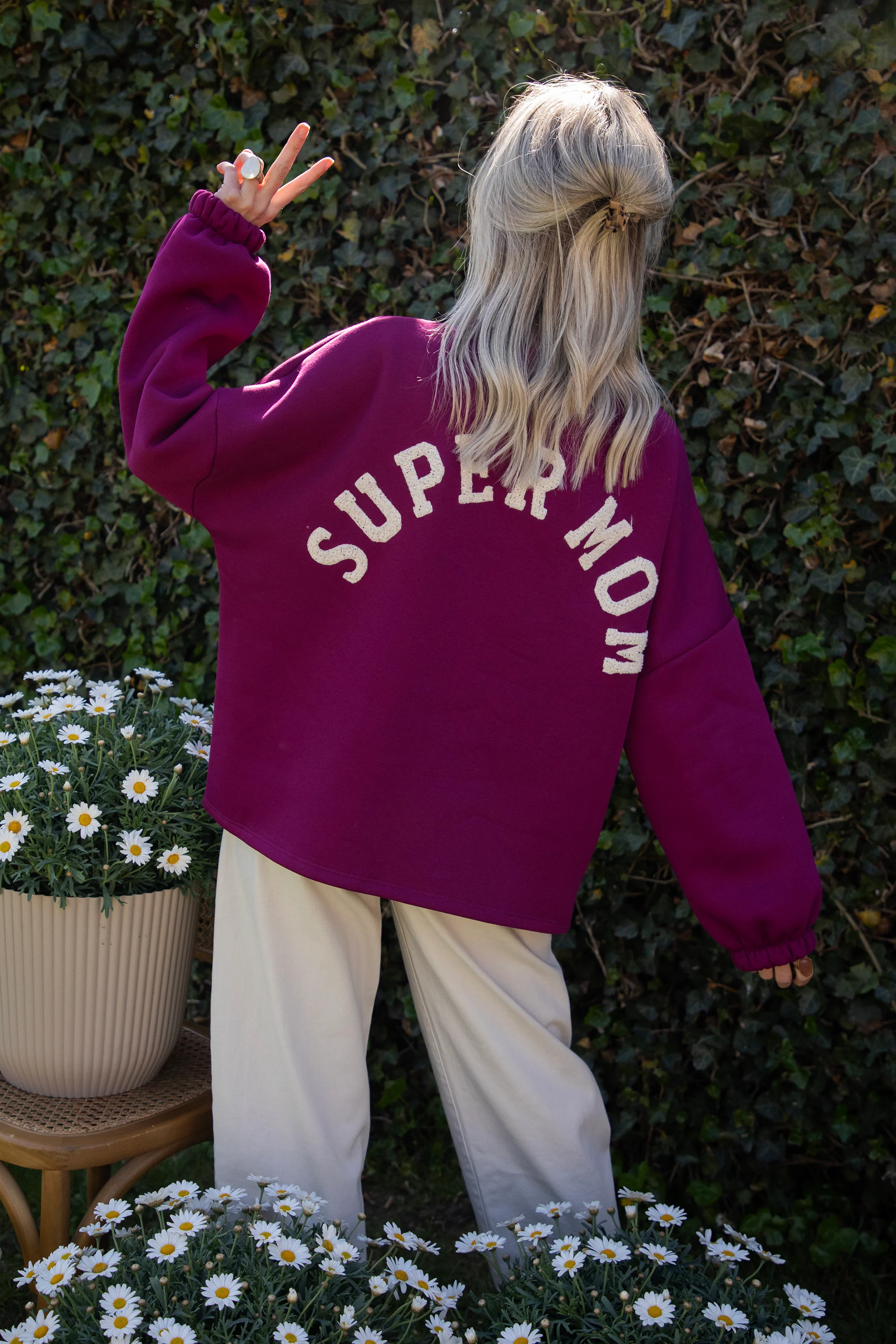 Lily Super Mom Plum/Beige - Sweater - Image 2