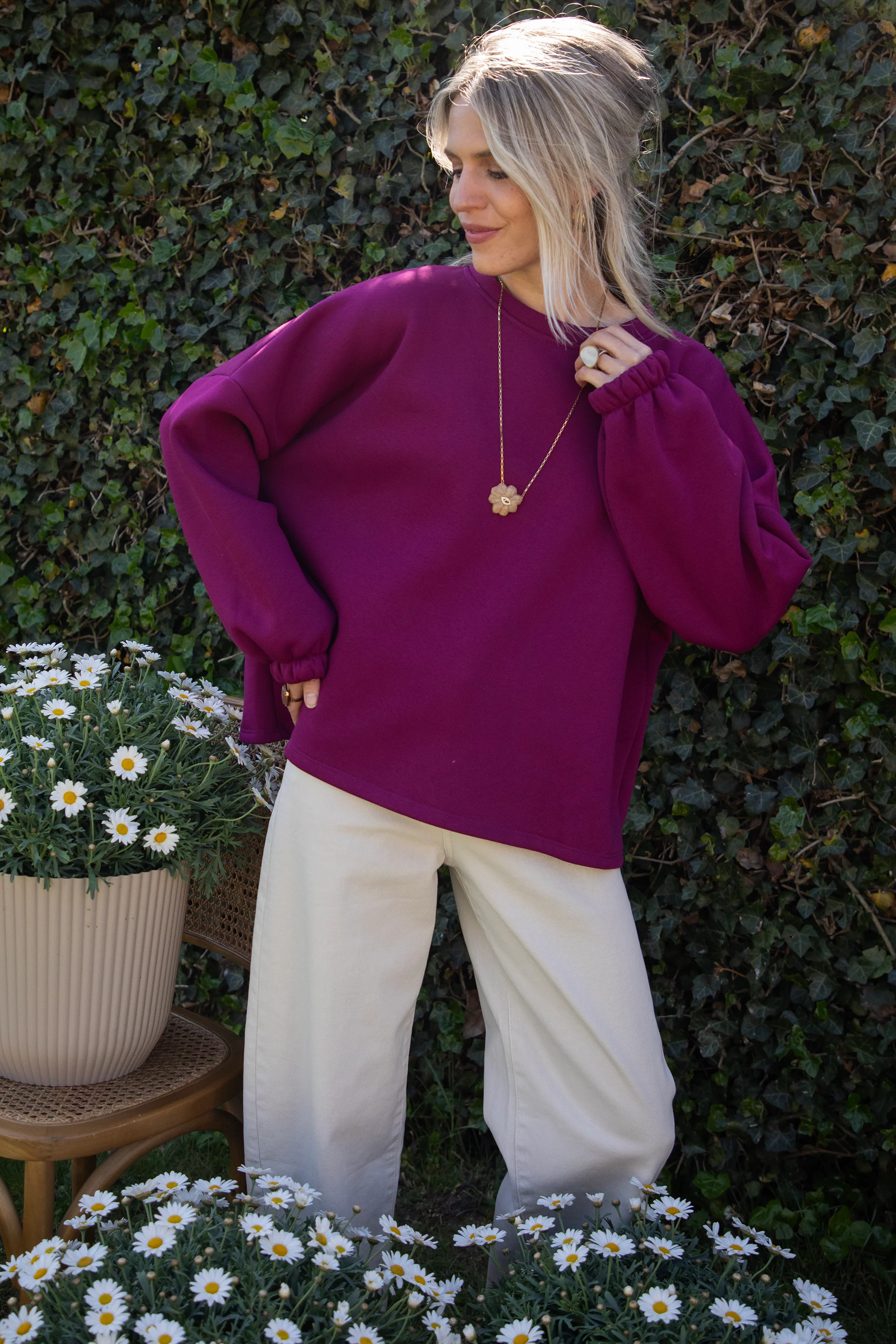 Lily Super Mom Plum/Beige - Sweater - Image 7