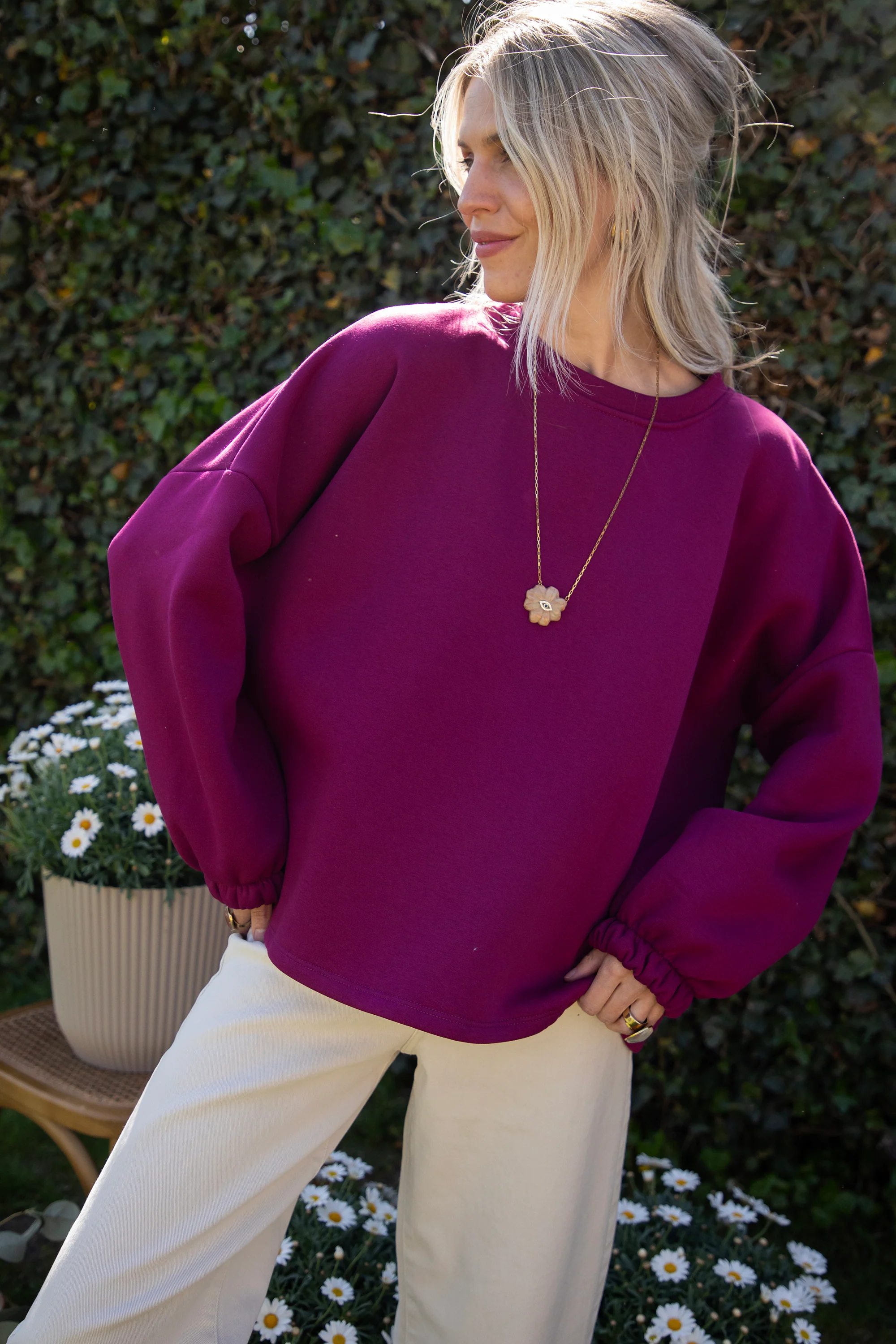 Lily Super Mom Plum/Beige - Sweater - Image 9