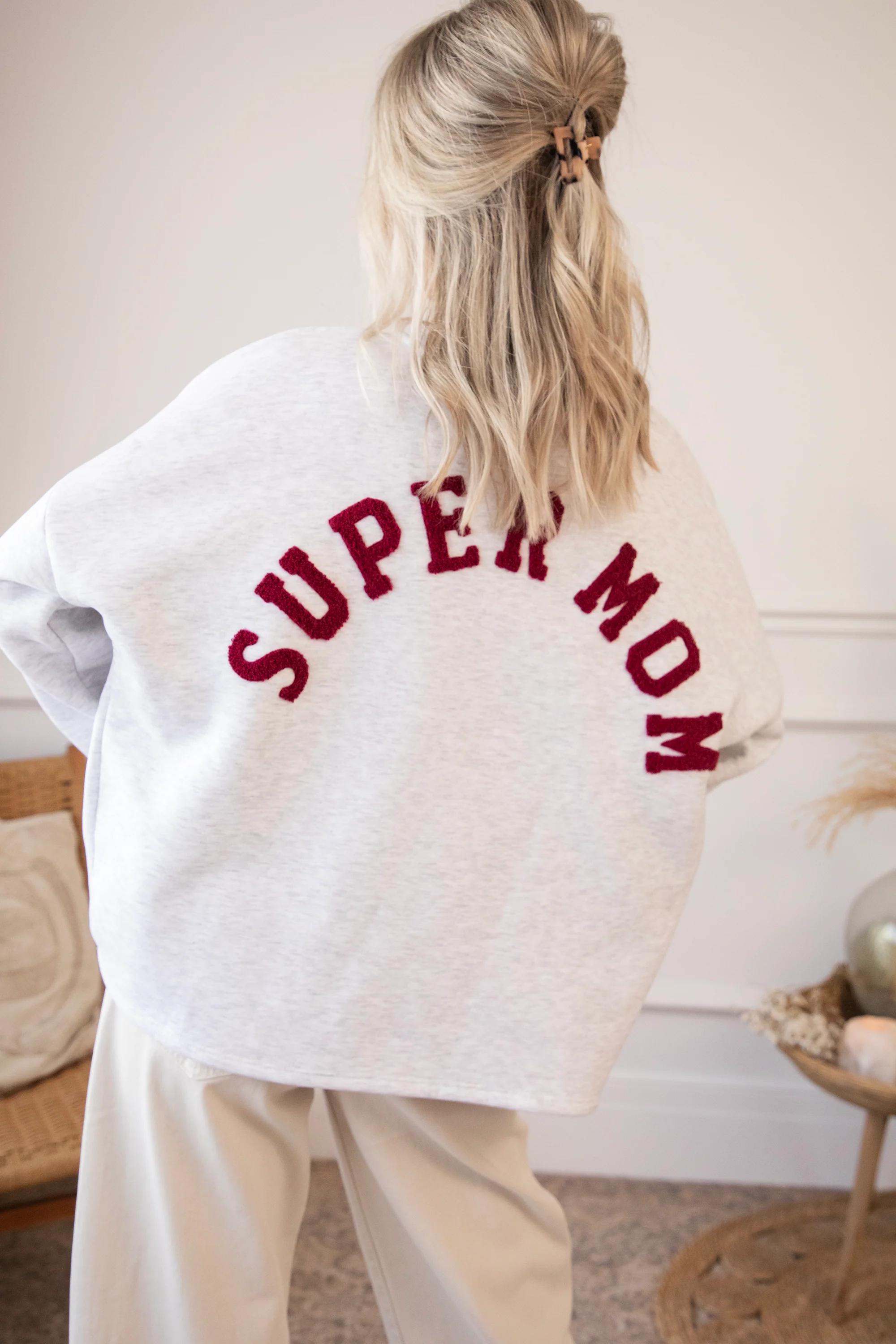 Lily Super Mom Soft Grey/Bordeaux - Sweater - Image 8