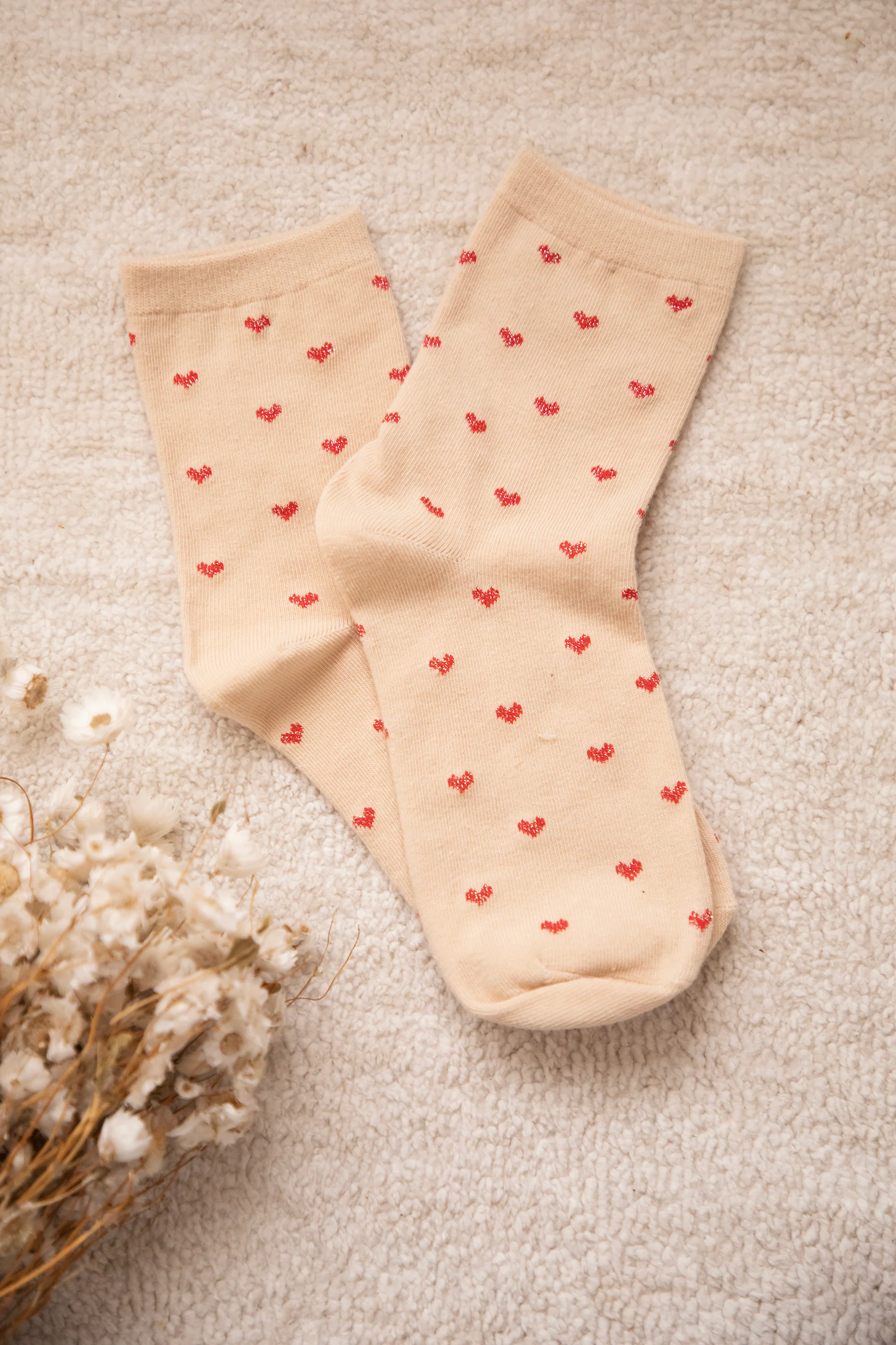Love Overload Beige/Red - Sokken - Image 2