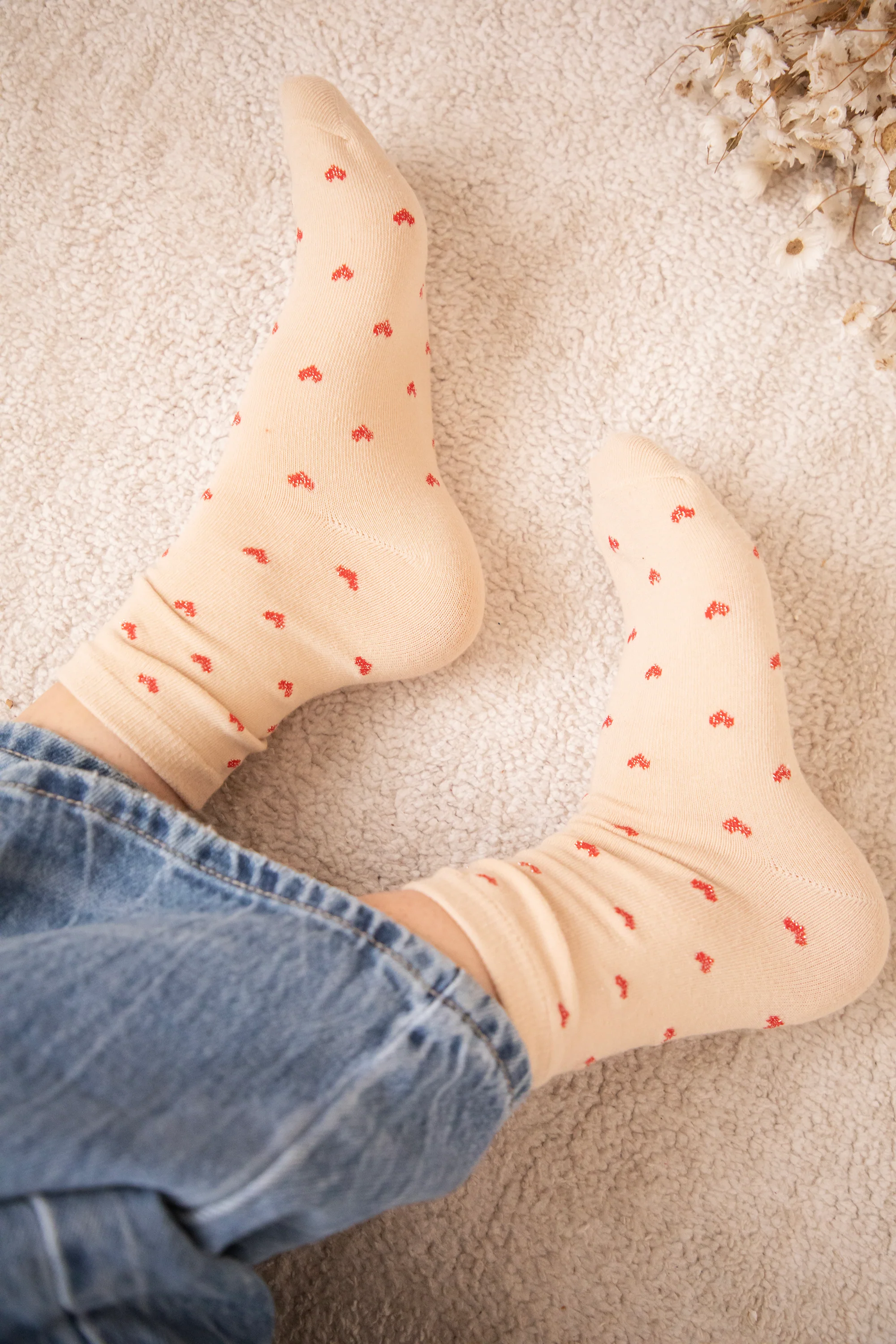Love Overload Beige/Red - Sokken - Image 3