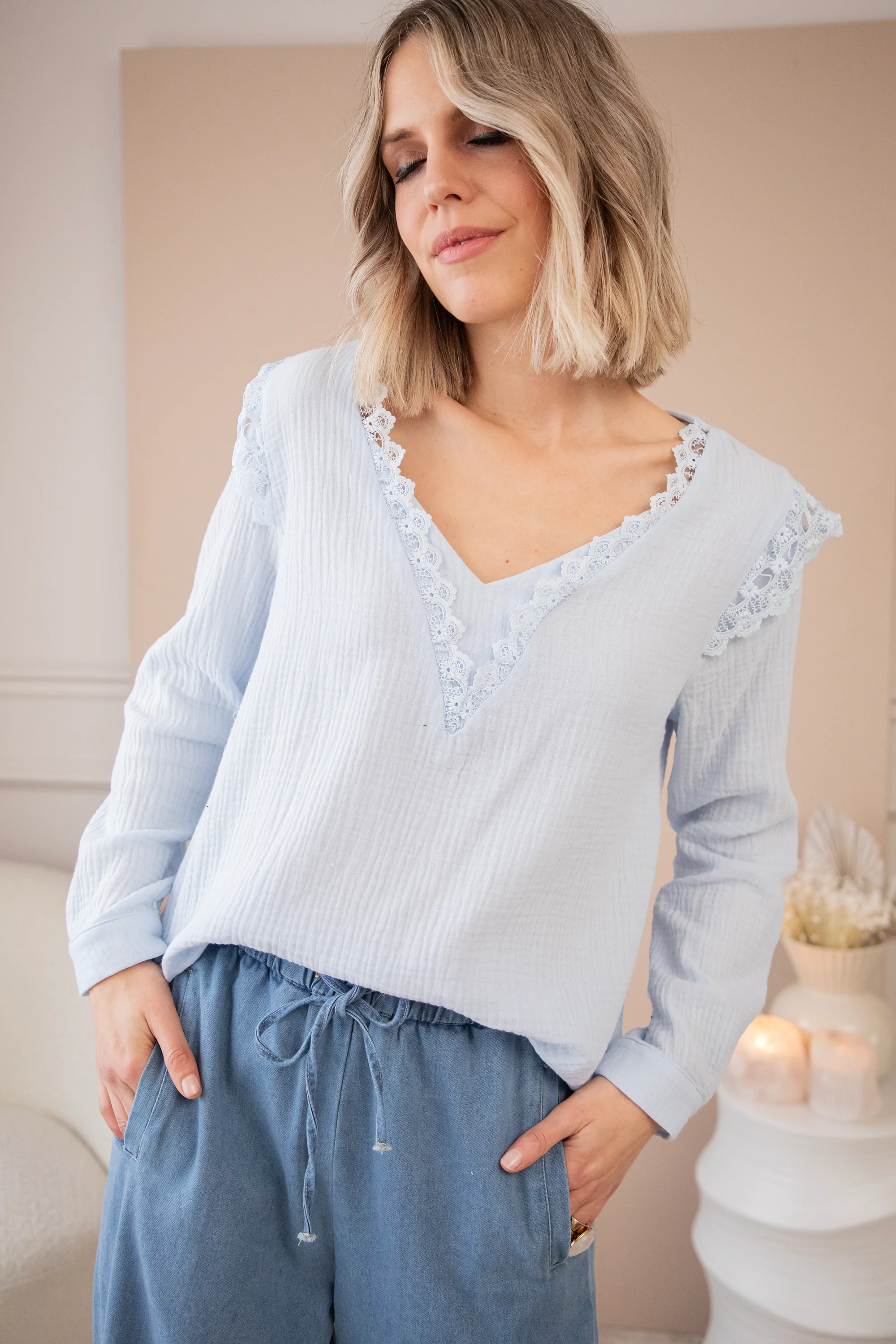 Love The Lace & Tetra Soft Blue - Blouse - Image 10
