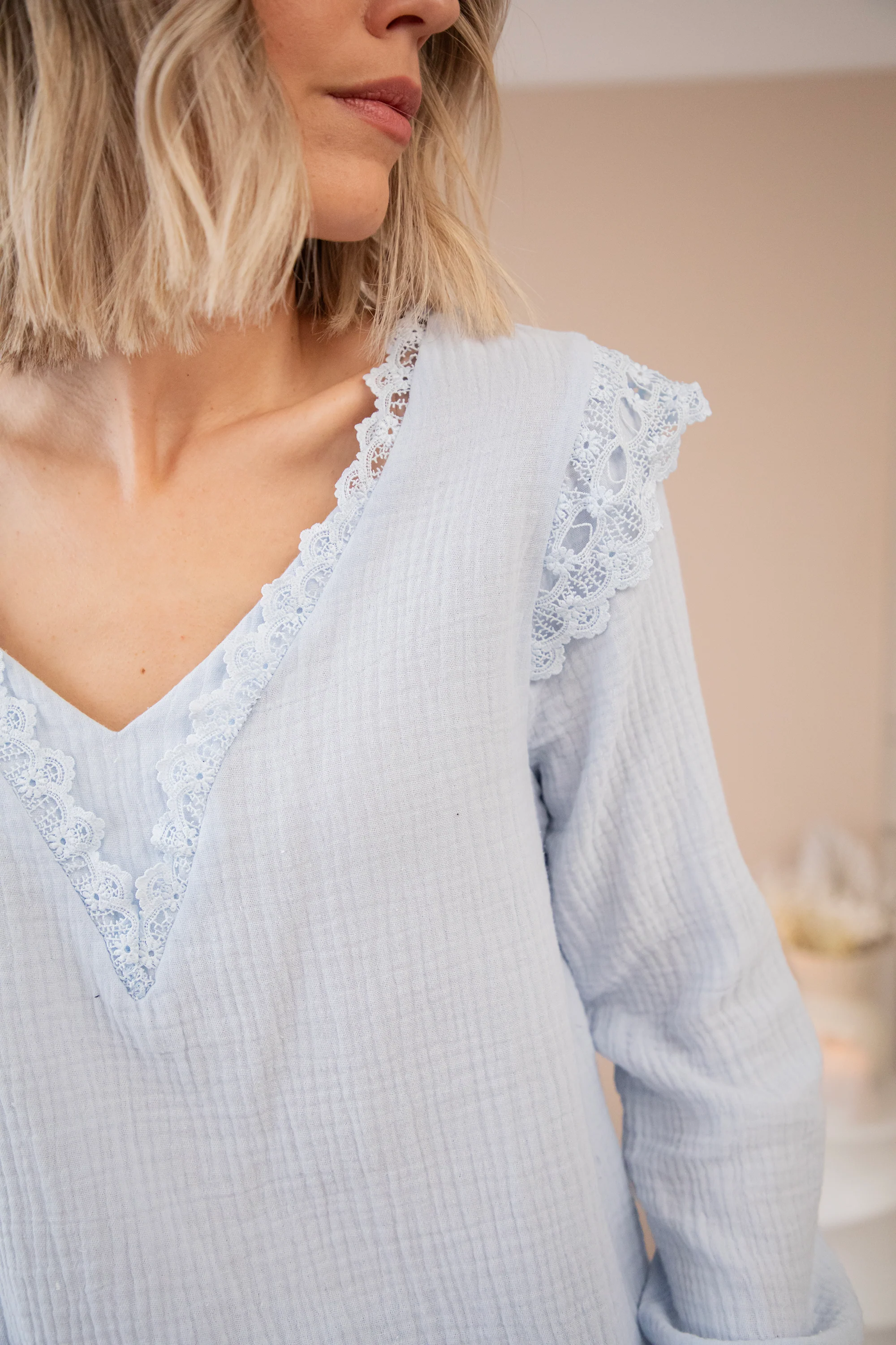 Love The Lace & Tetra Soft Blue - Blouse - Image 2