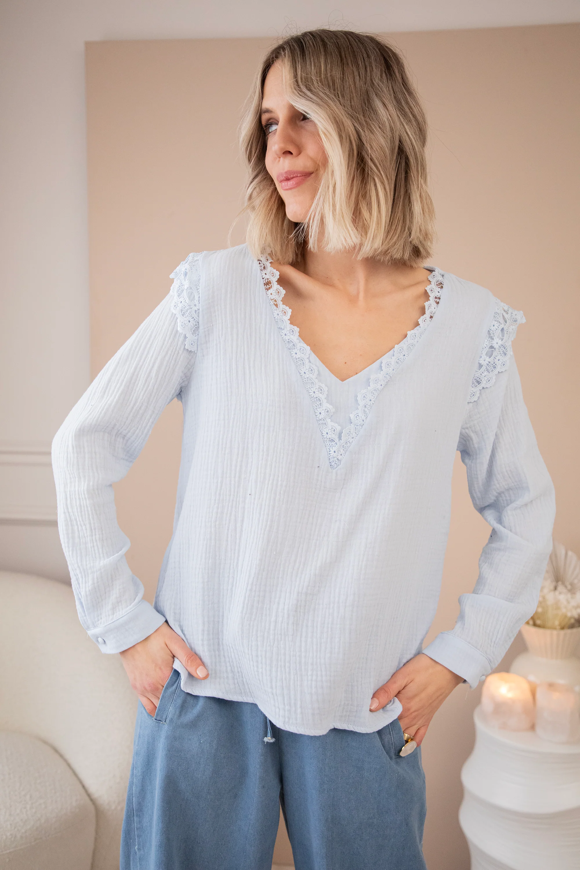 Love The Lace & Tetra Soft Blue - Blouse - Image 7