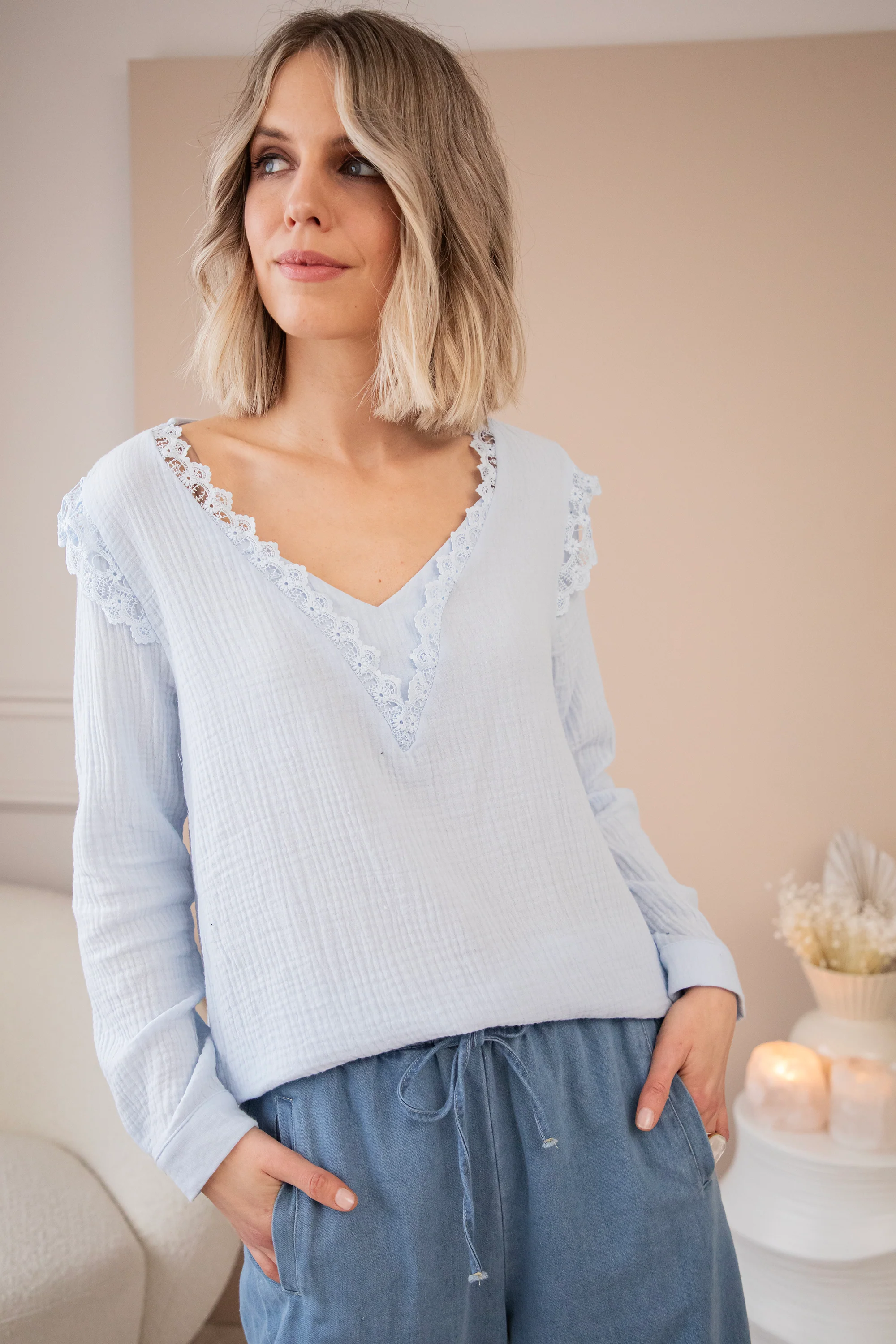 Love The Lace & Tetra Soft Blue - Blouse - Image 8