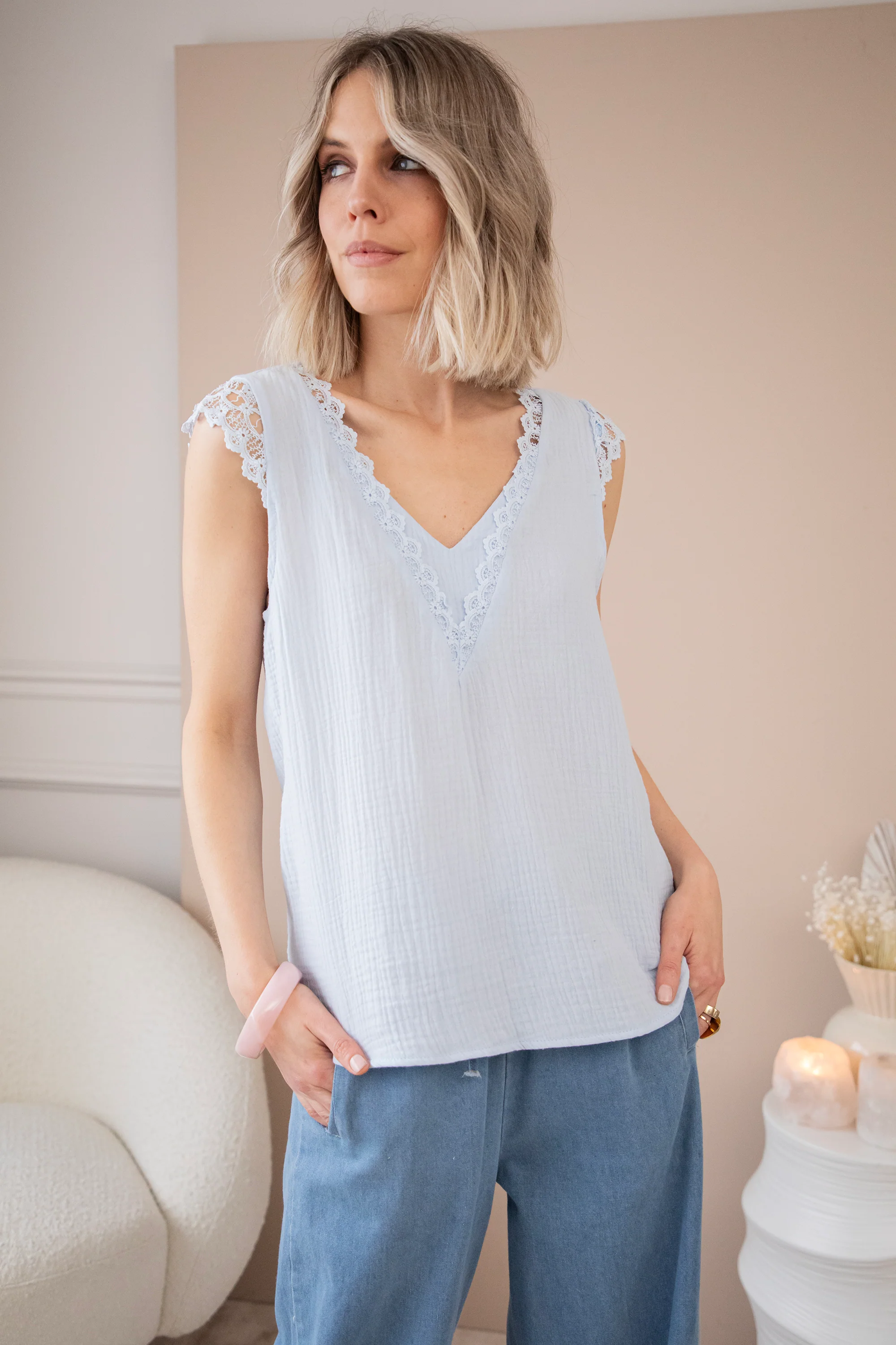 Love The Lace & Tetra Soft Blue - Top - Image 5