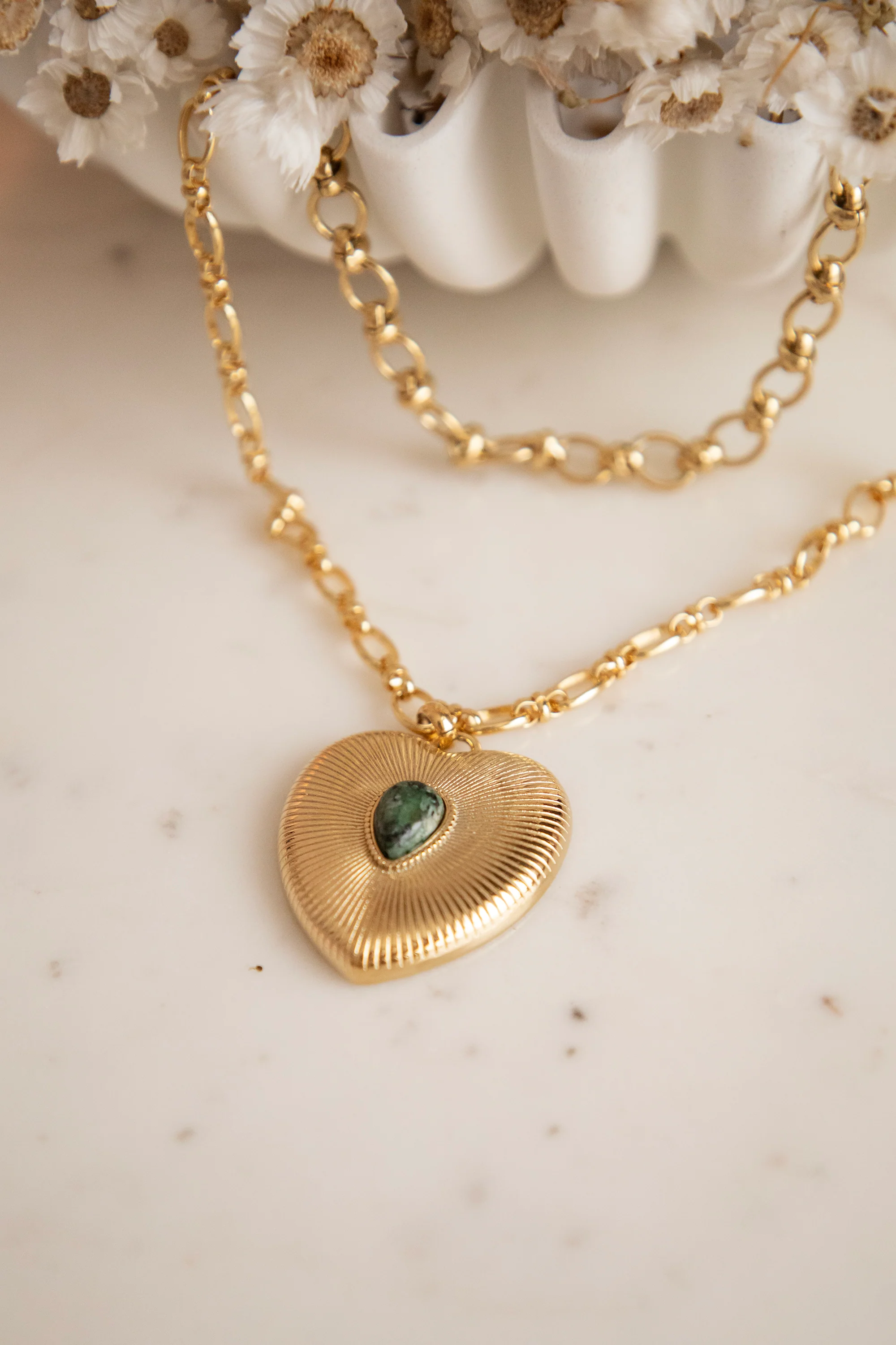 Lovestoned Dark Green/Gold - Ketting - Image 4