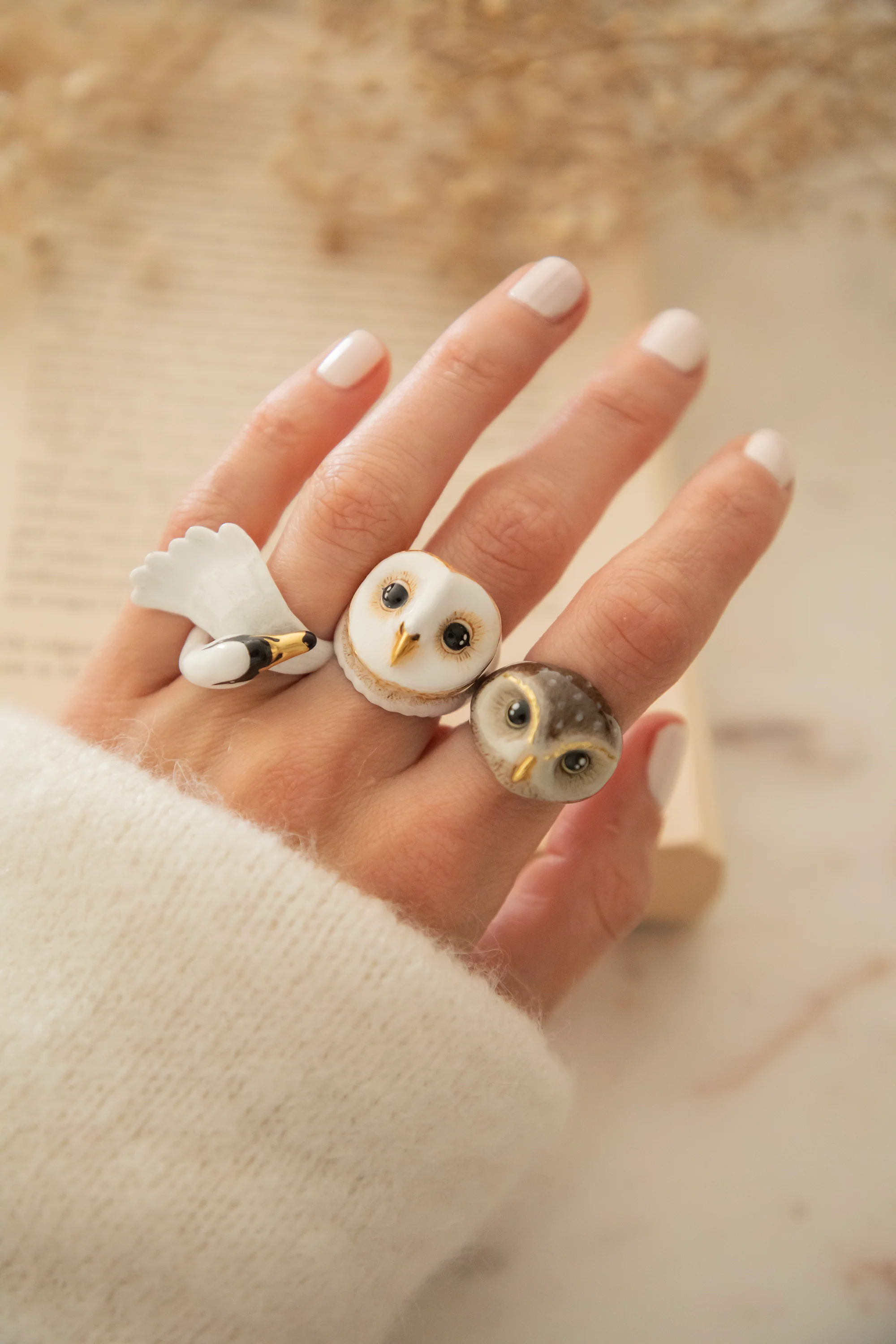 Lucky Owl White - Ring - Image 4
