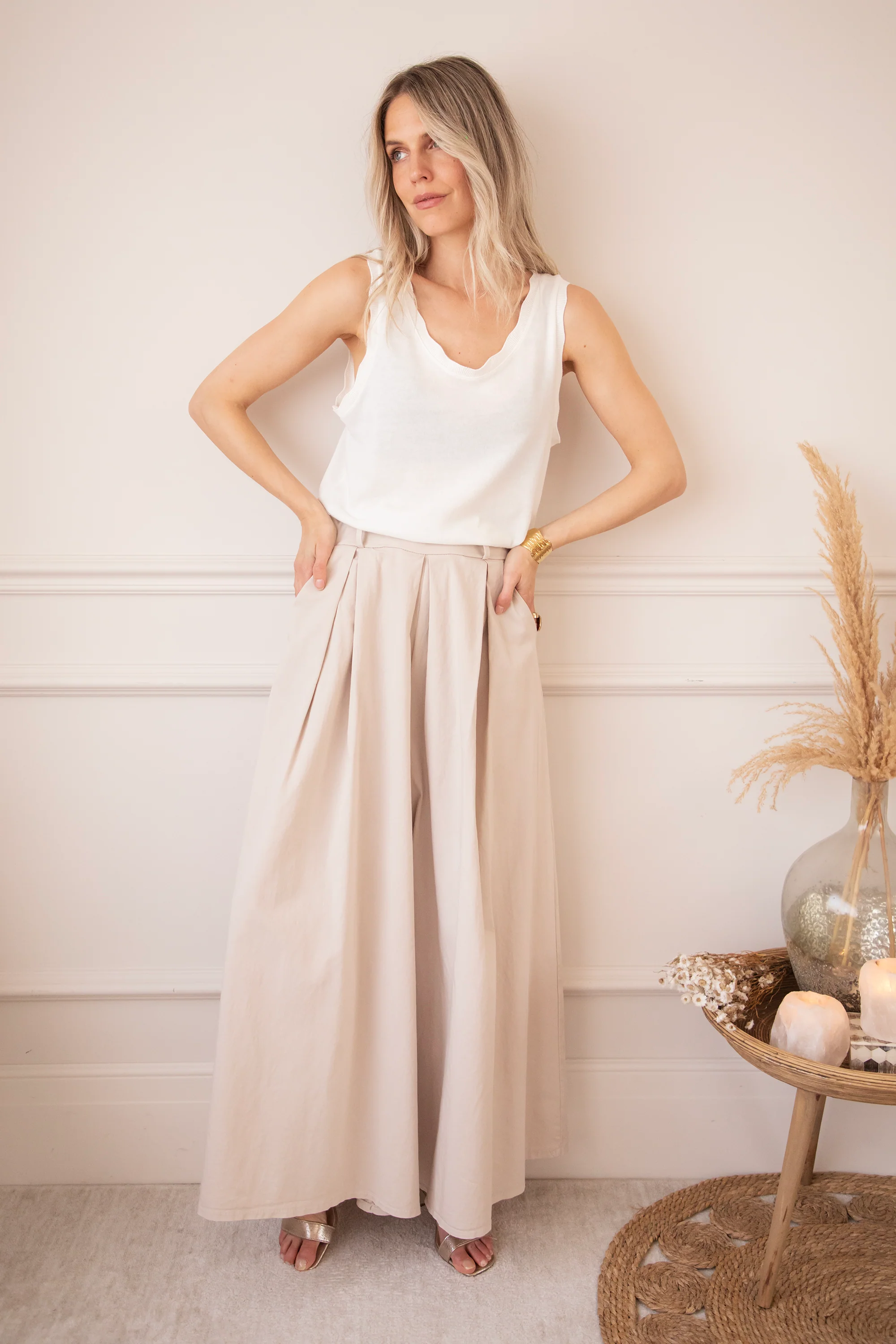 Marlene Palazzo Beige - Broek - Image 9